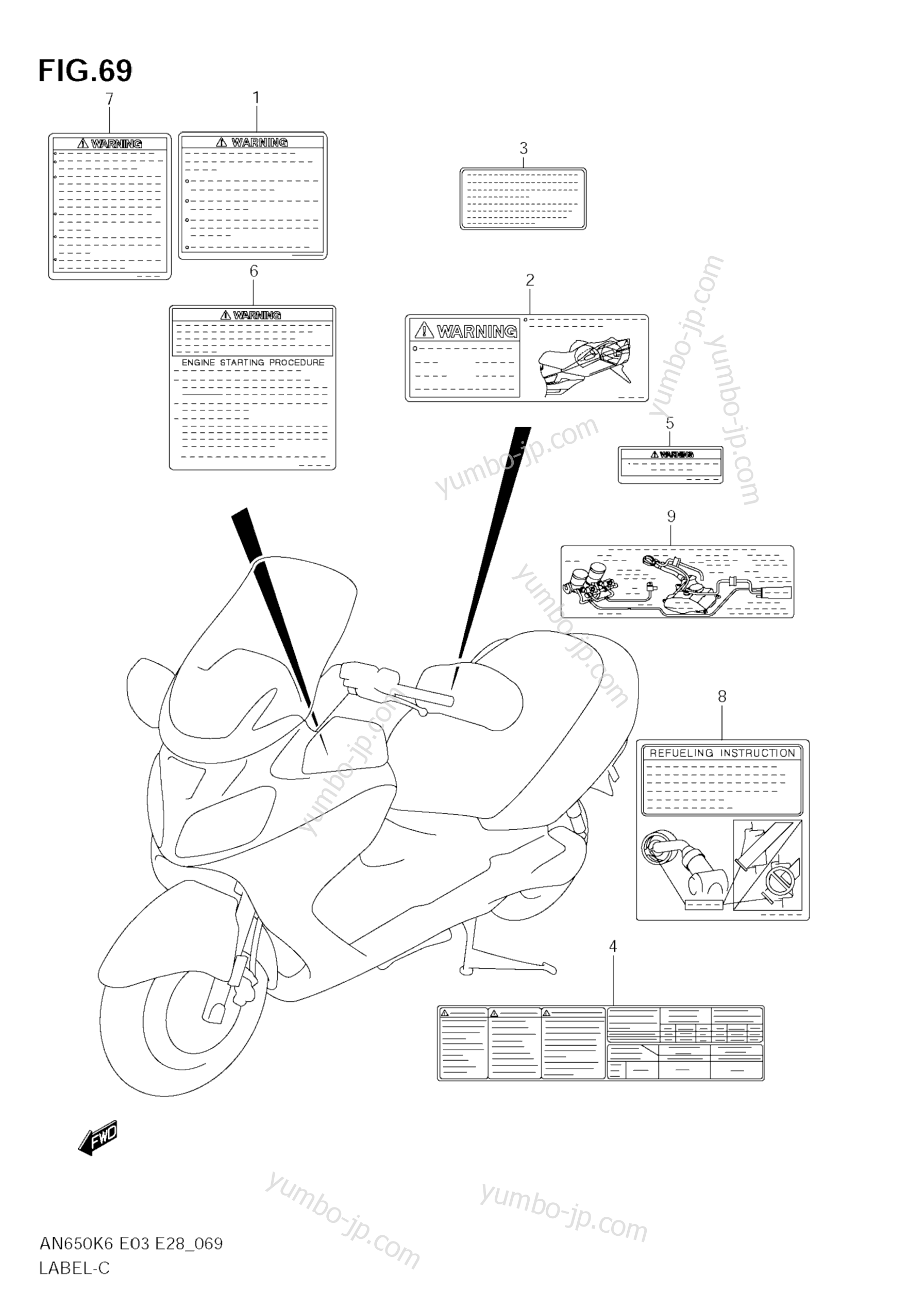Эмблемы, наклейки для скутеров SUZUKI Burgman (AN650) 2006 г.