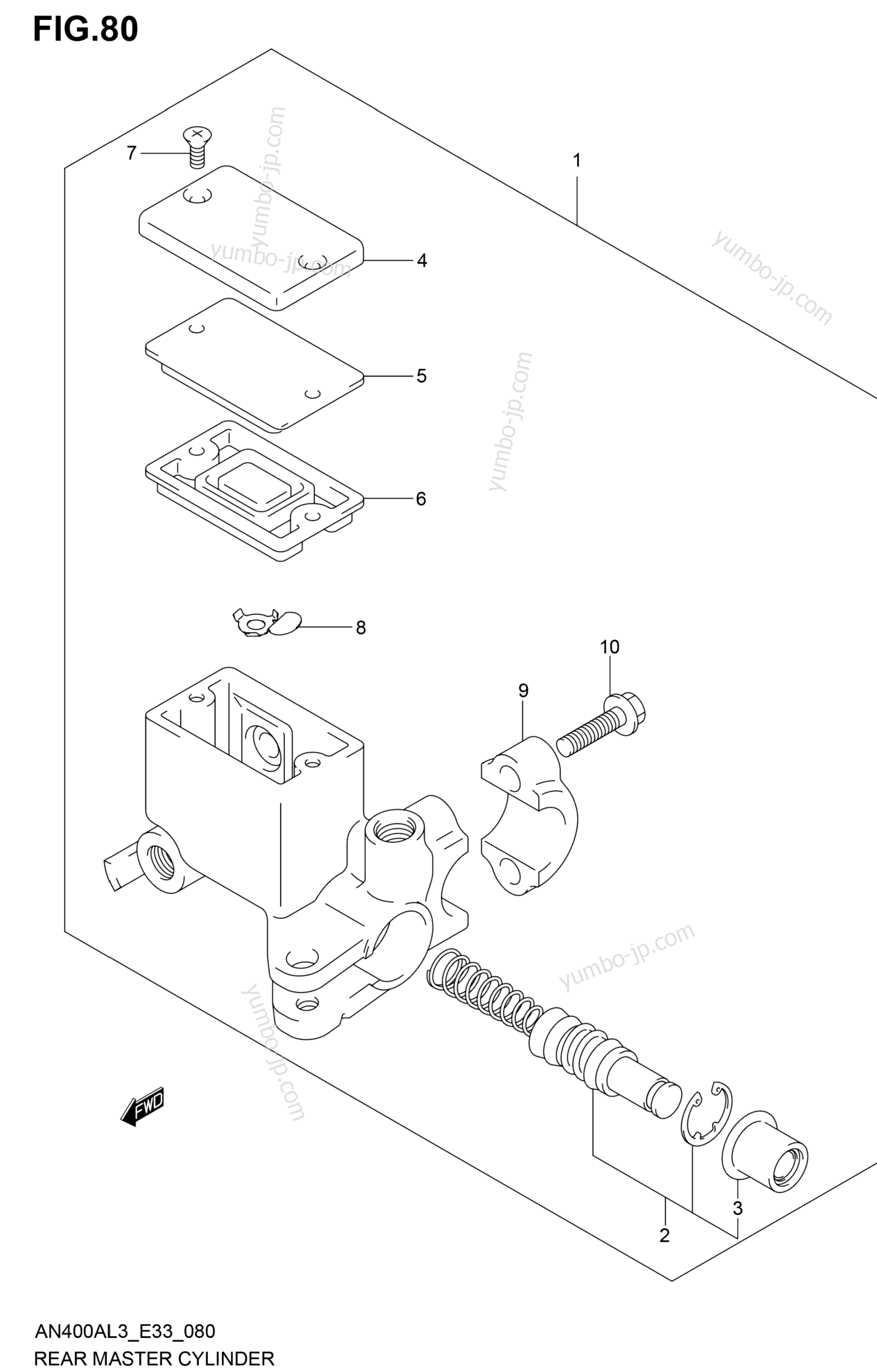 REAR MASTER CYLINDER for scooters SUZUKI AN400A 2013 year