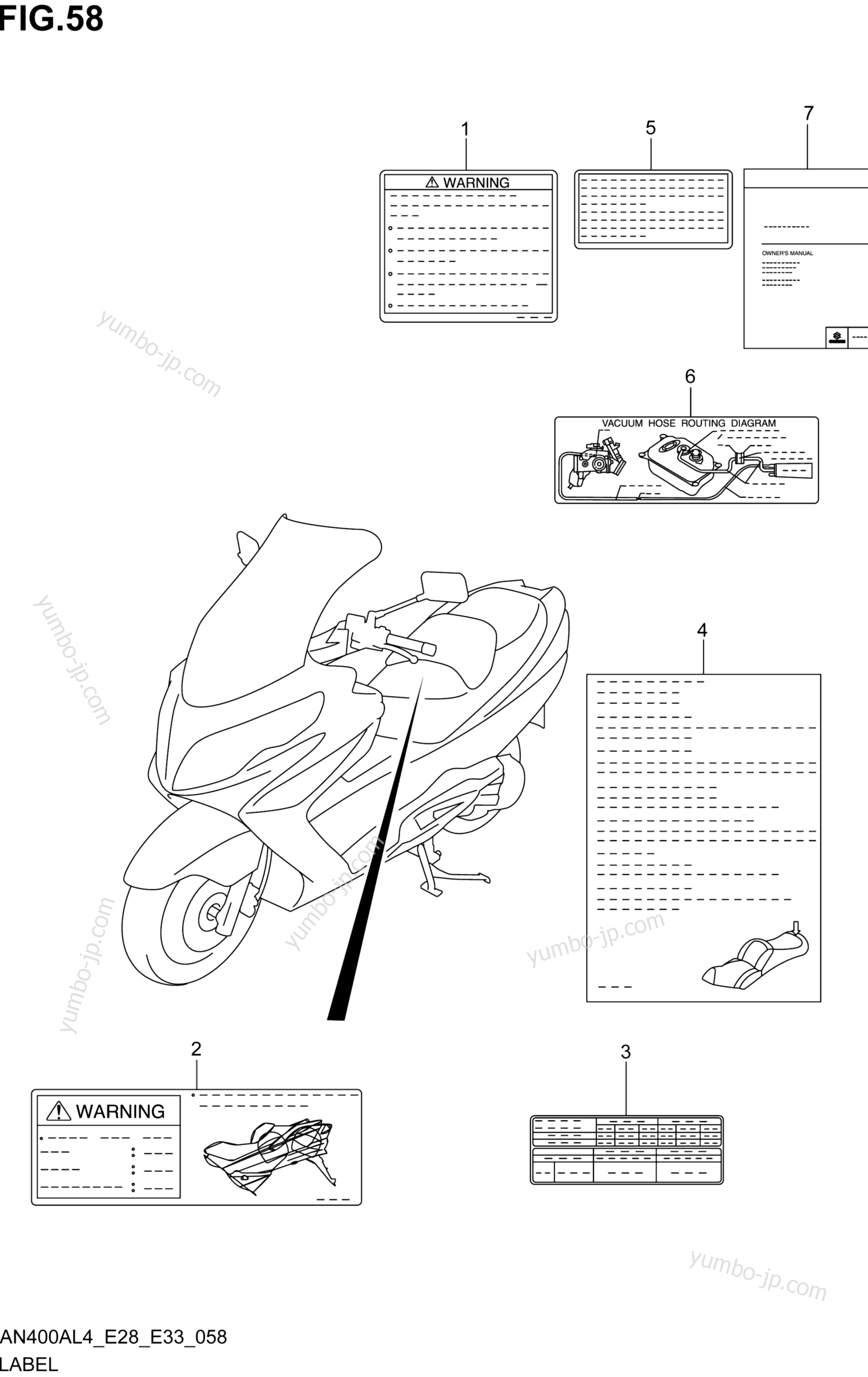 LABEL (AN400AL4 E33) for scooters SUZUKI AN400A 2014 year