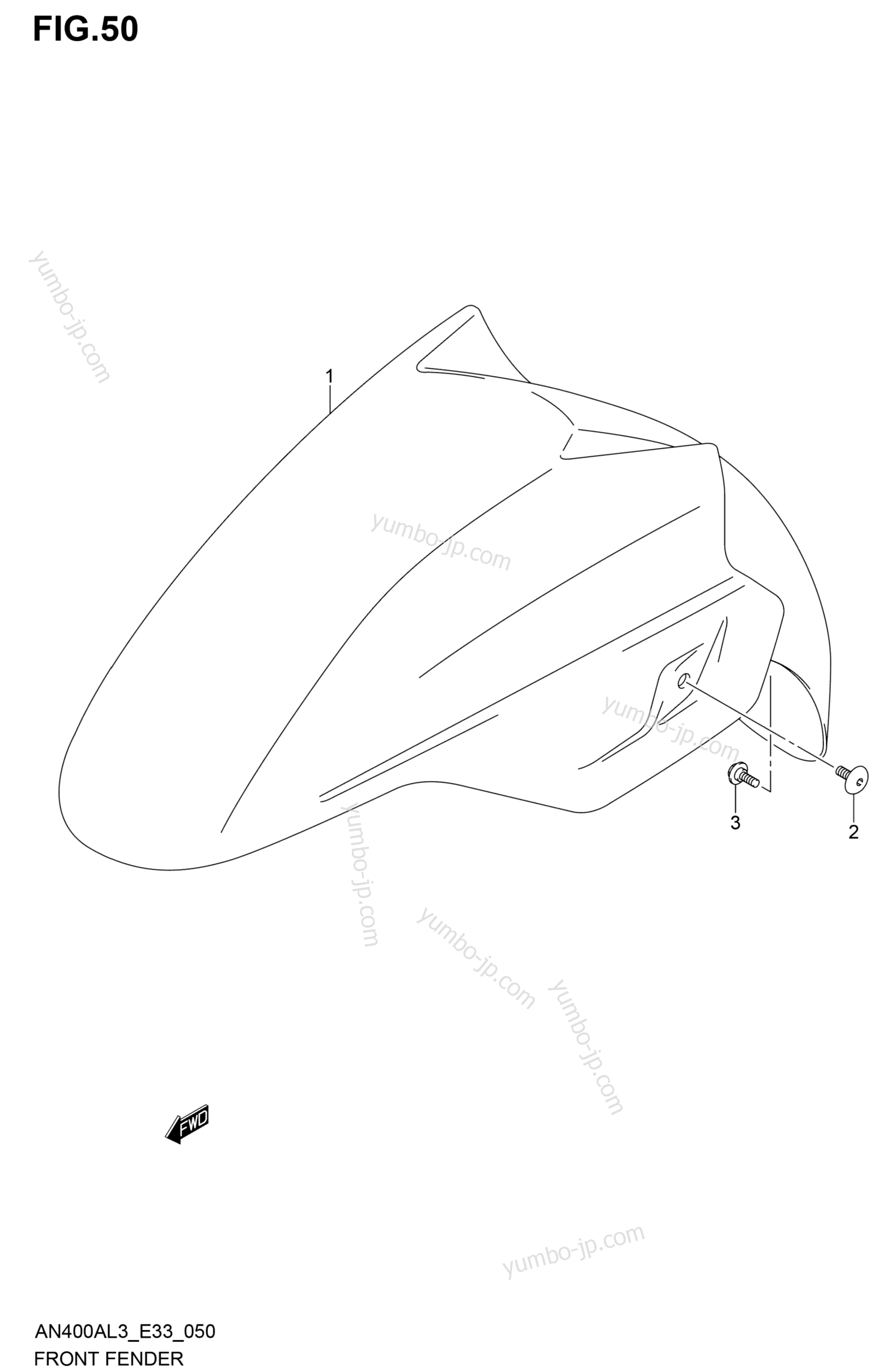 FRONT FENDER (AN400AL3 E33) for scooters SUZUKI AN400A 2013 year