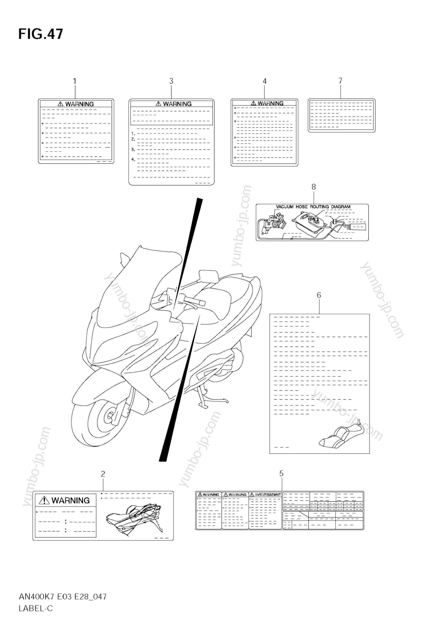 LABEL for scooters SUZUKI Burgman (AN400A) 2007 year