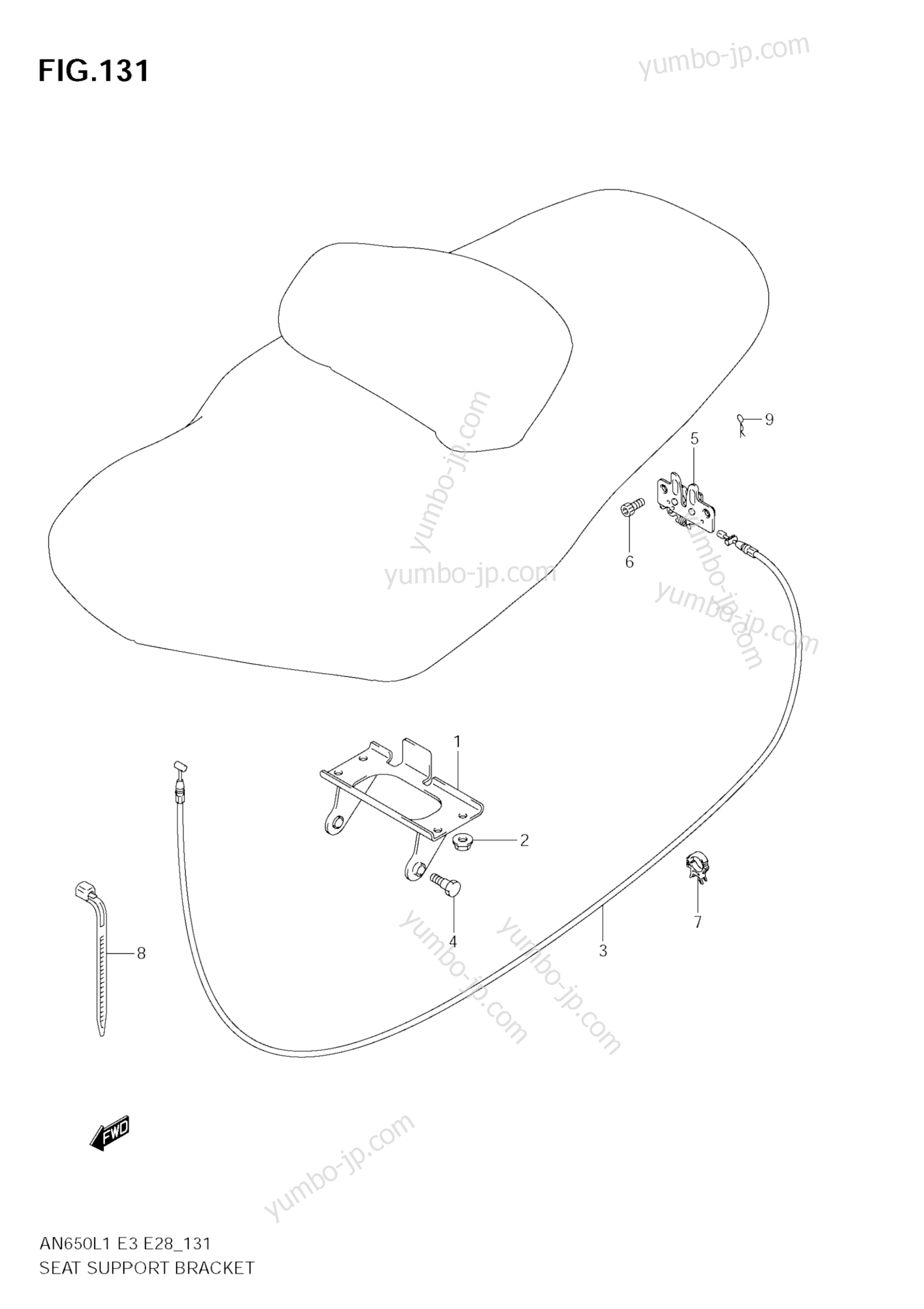 SEAT SUPPORT BRACKET (AN650A L1 E28) для скутеров SUZUKI Burgman (AN650A) 2011 г.