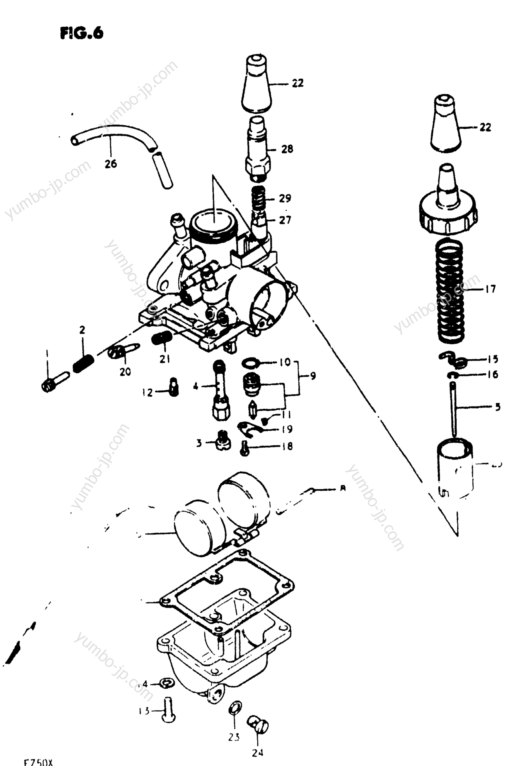 Карбюратор для скутеров SUZUKI FZ50 1981 г.