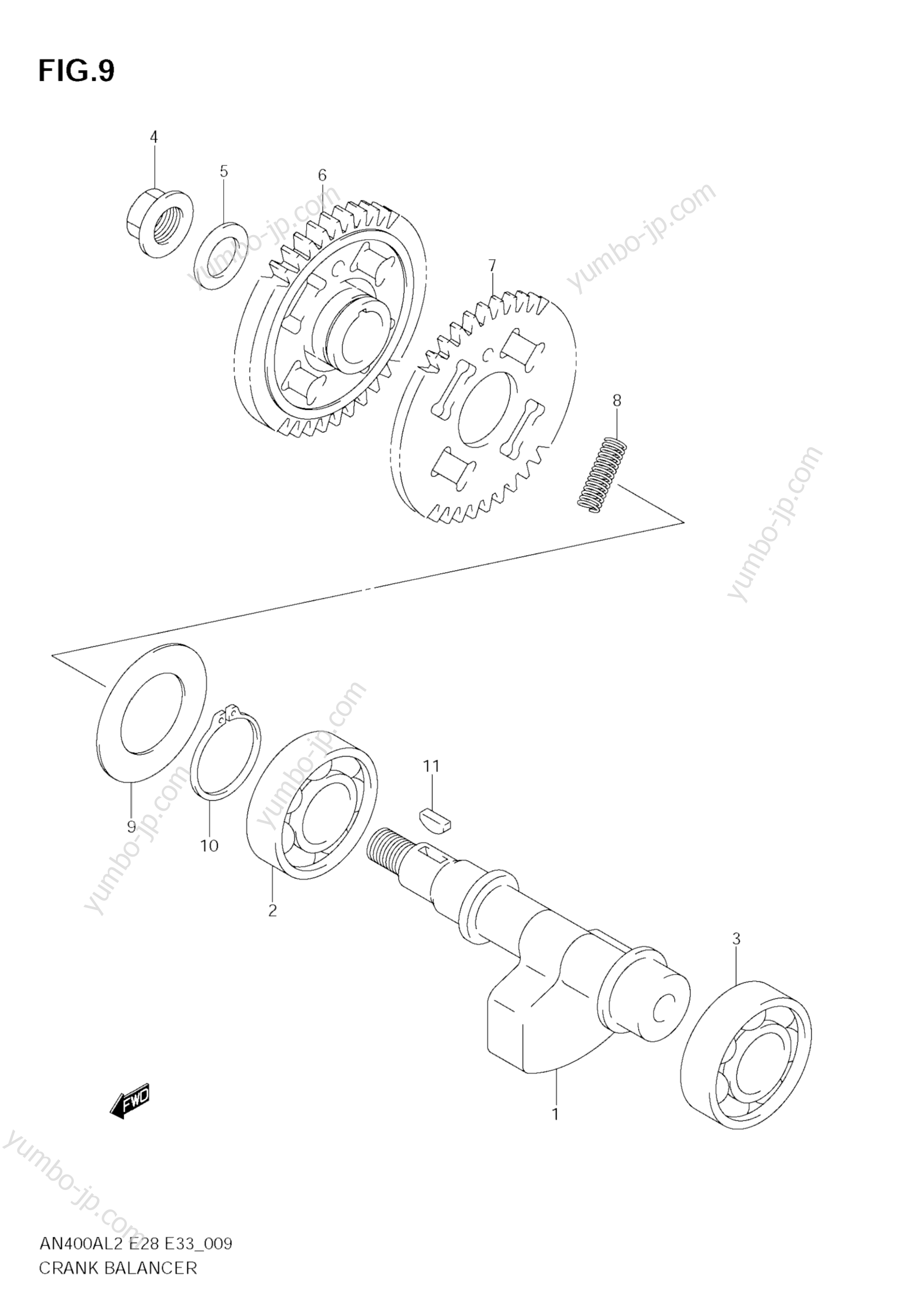 Crank Balancer для скутеров SUZUKI Burgman (AN400A) 2012 г.