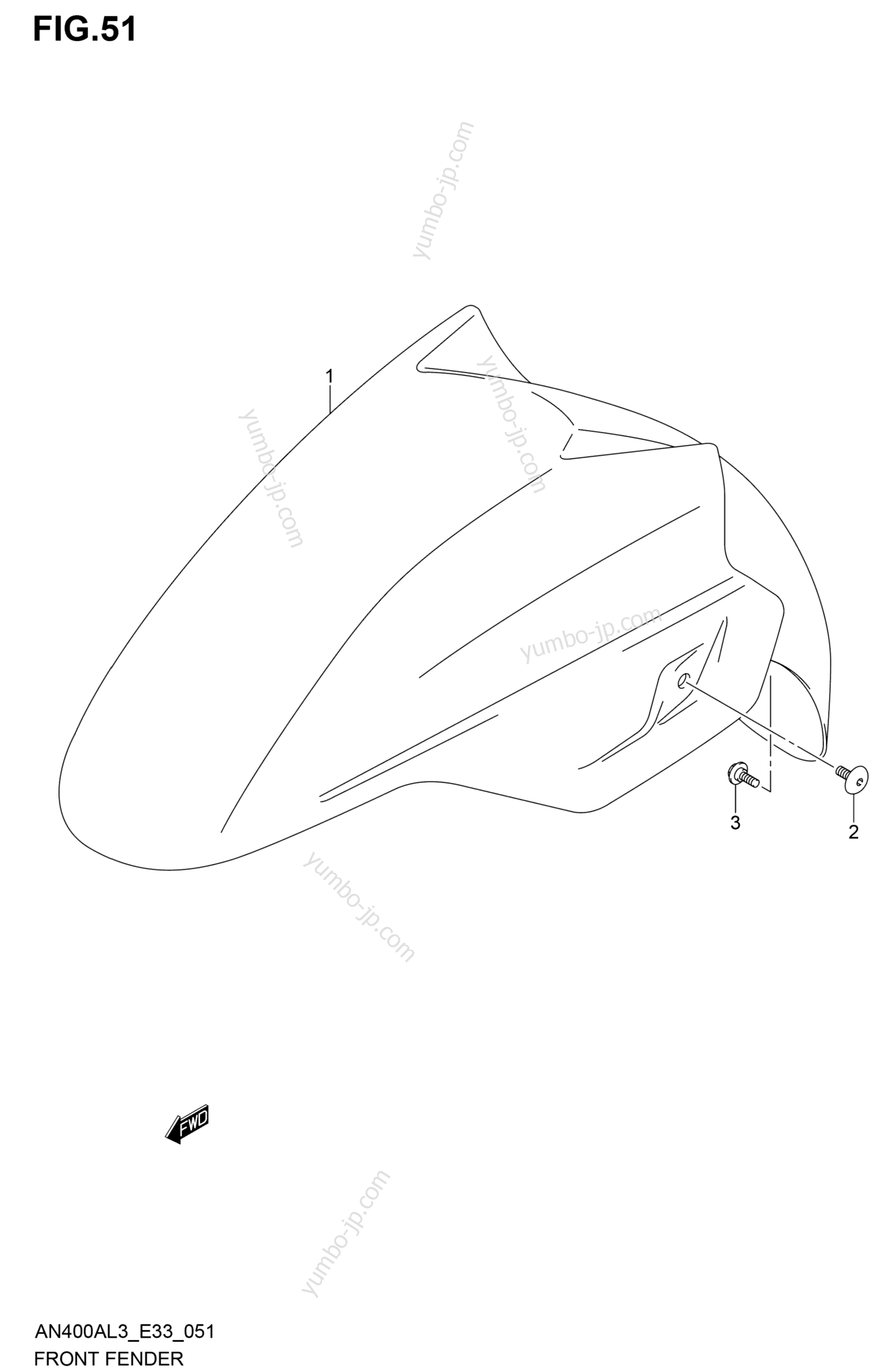 FRONT FENDER (AN400ZAL3 E28) for scooters SUZUKI AN400A 2013 year
