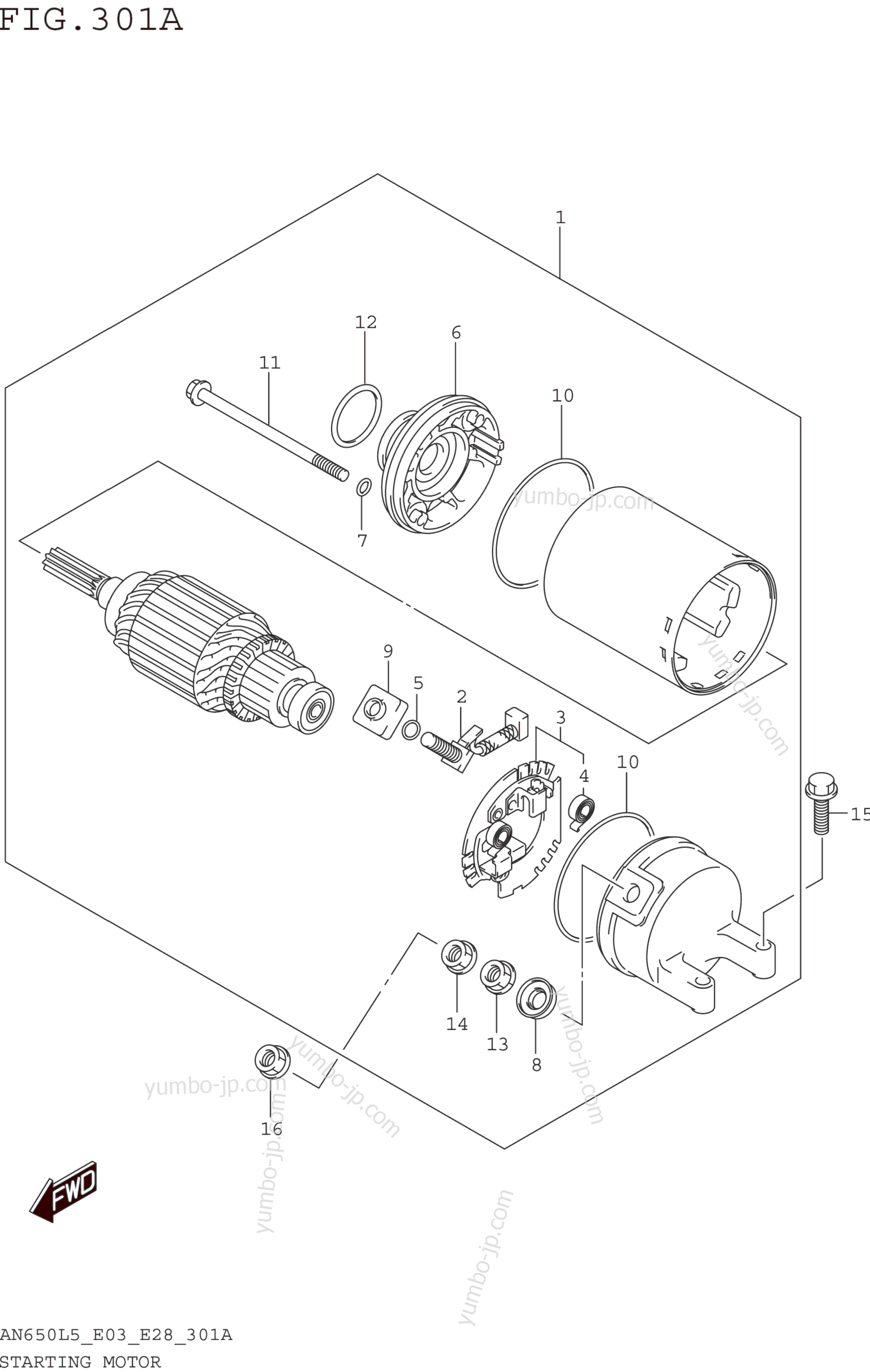 STARTING MOTOR for scooters SUZUKI AN650 2015 year