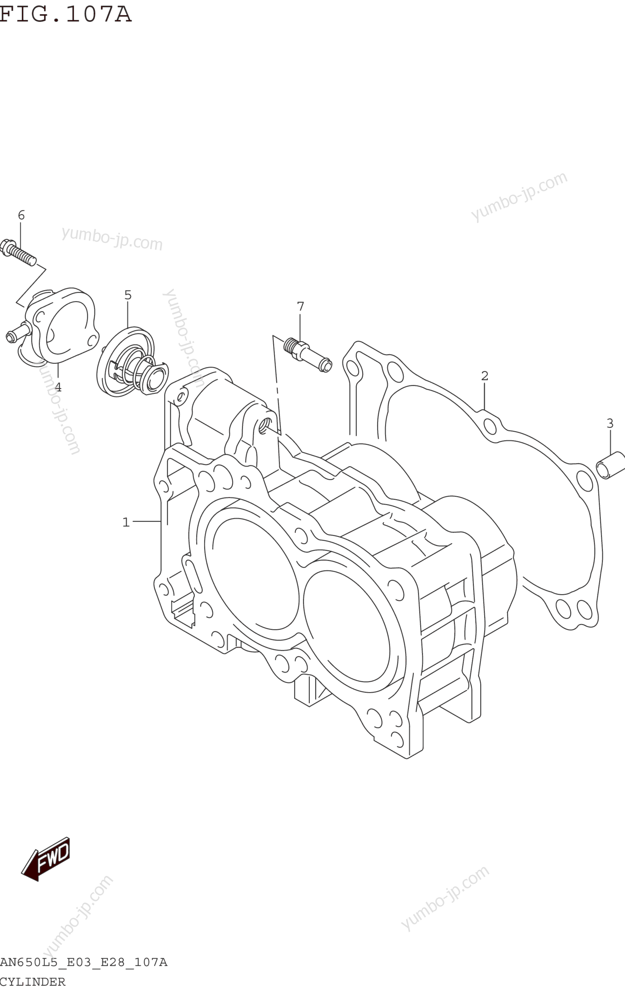 Блок цилиндров для скутеров SUZUKI AN650 2015 г.