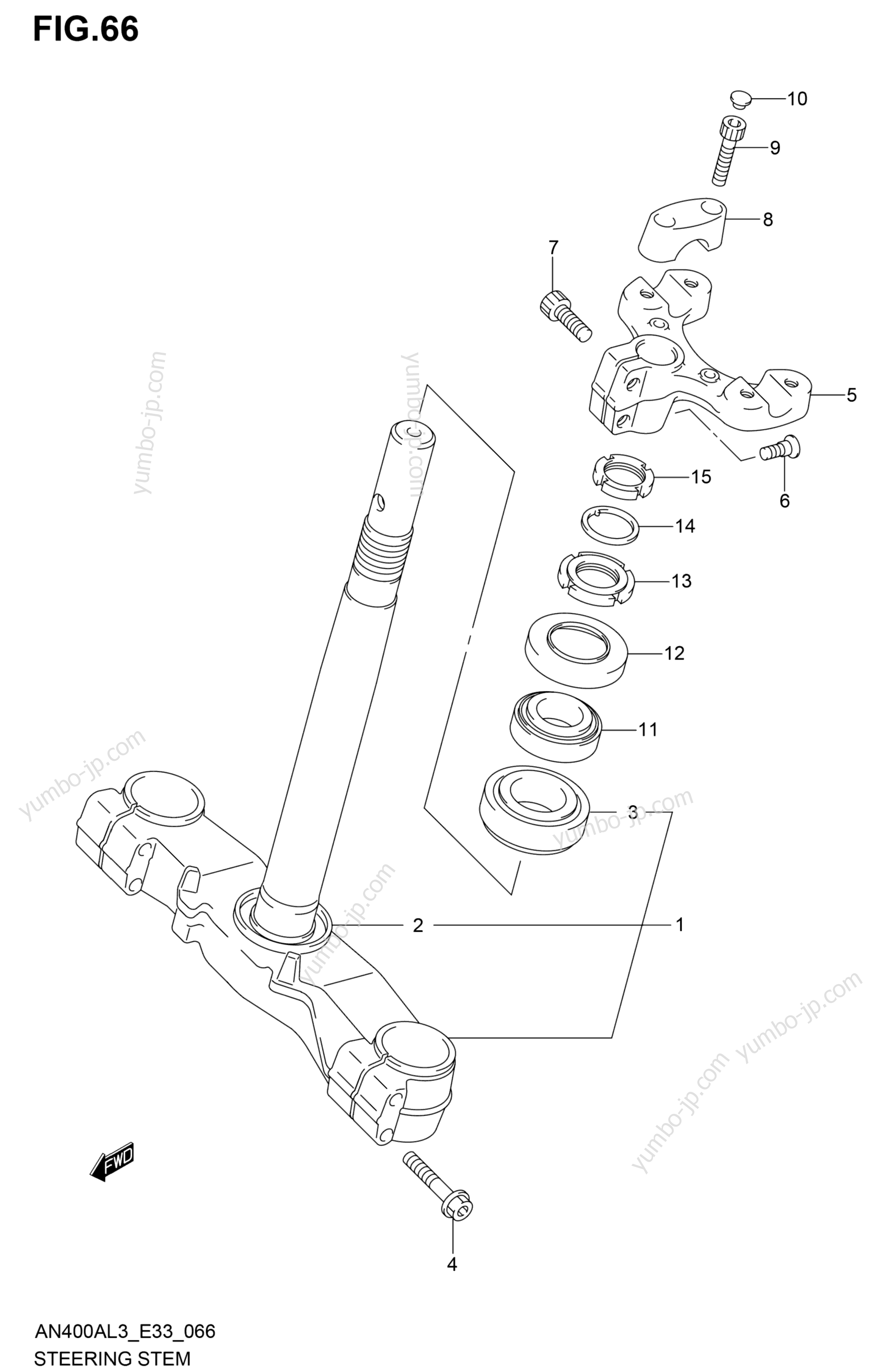 STEERING STEM for scooters SUZUKI AN400A 2013 year