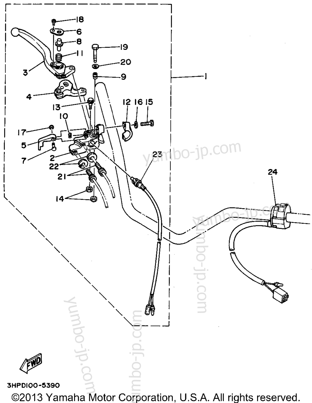 Handle Switch - Lever для квадроциклов YAMAHA MOTO-4 (YFM350ERG) 1995 г.