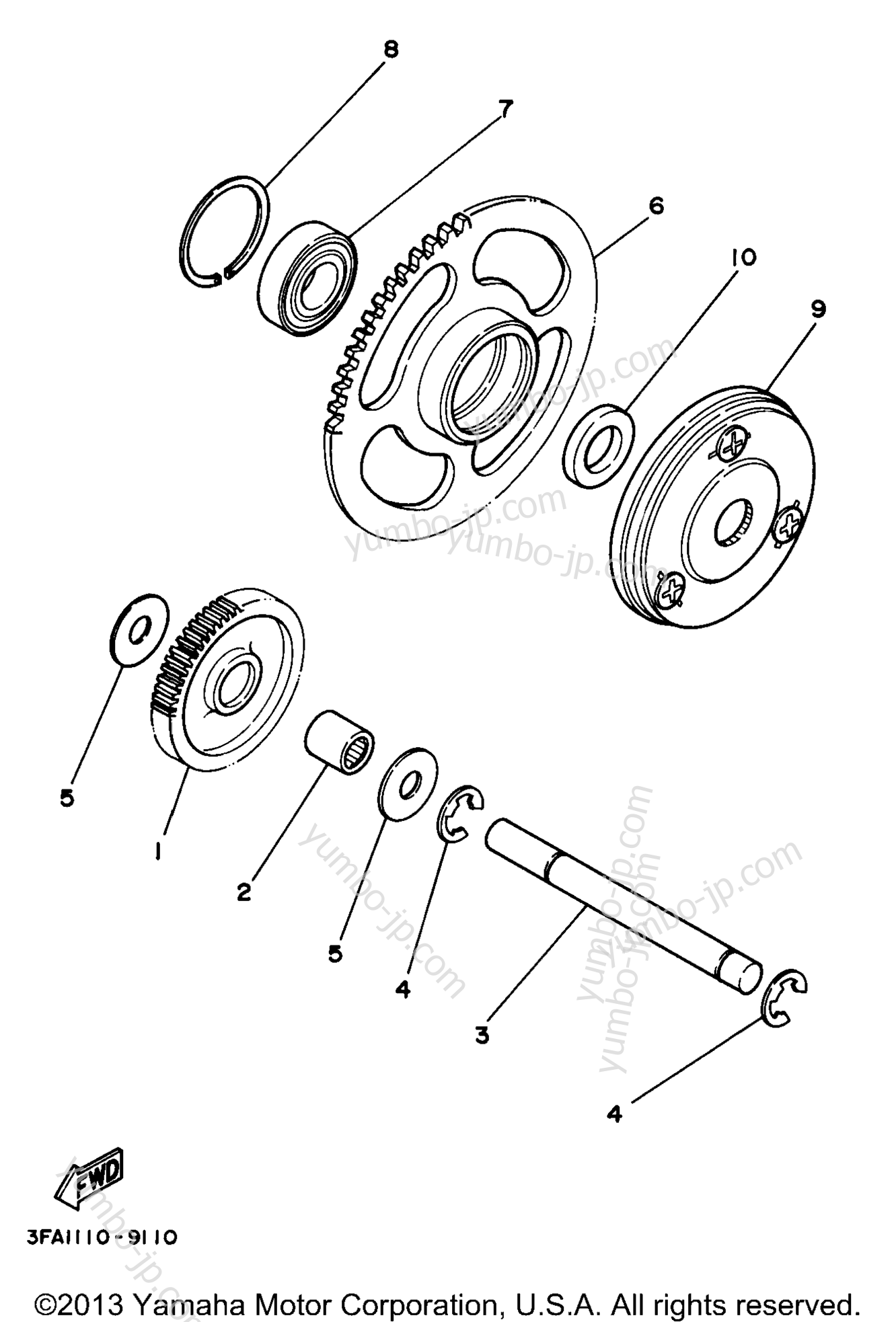 STARTER CLUTCH for ATVs YAMAHA BREEZE (YFA1K) 1998 year