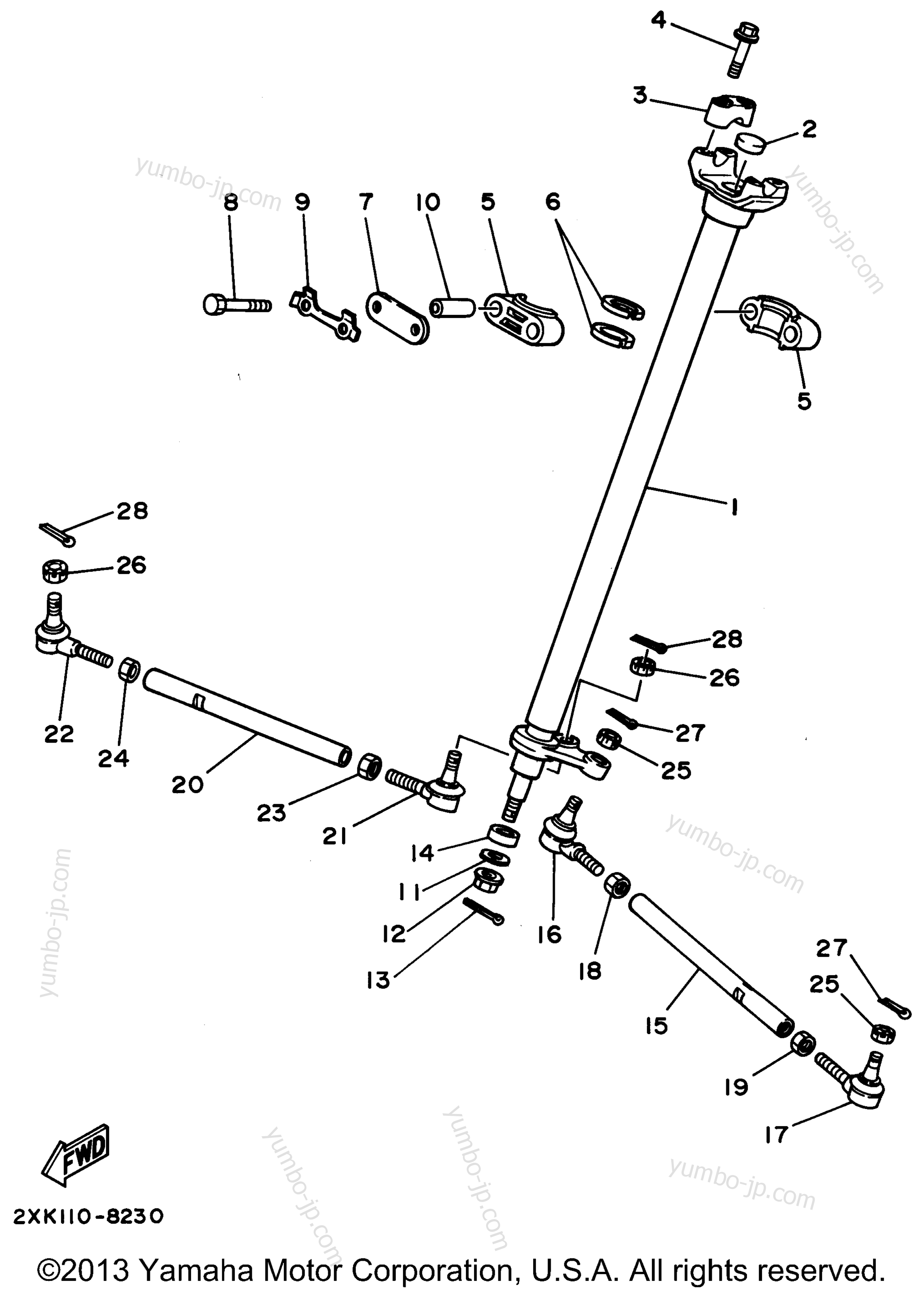 Steering для квадроциклов YAMAHA WARRIOR (YFM350XG) 1995 г.