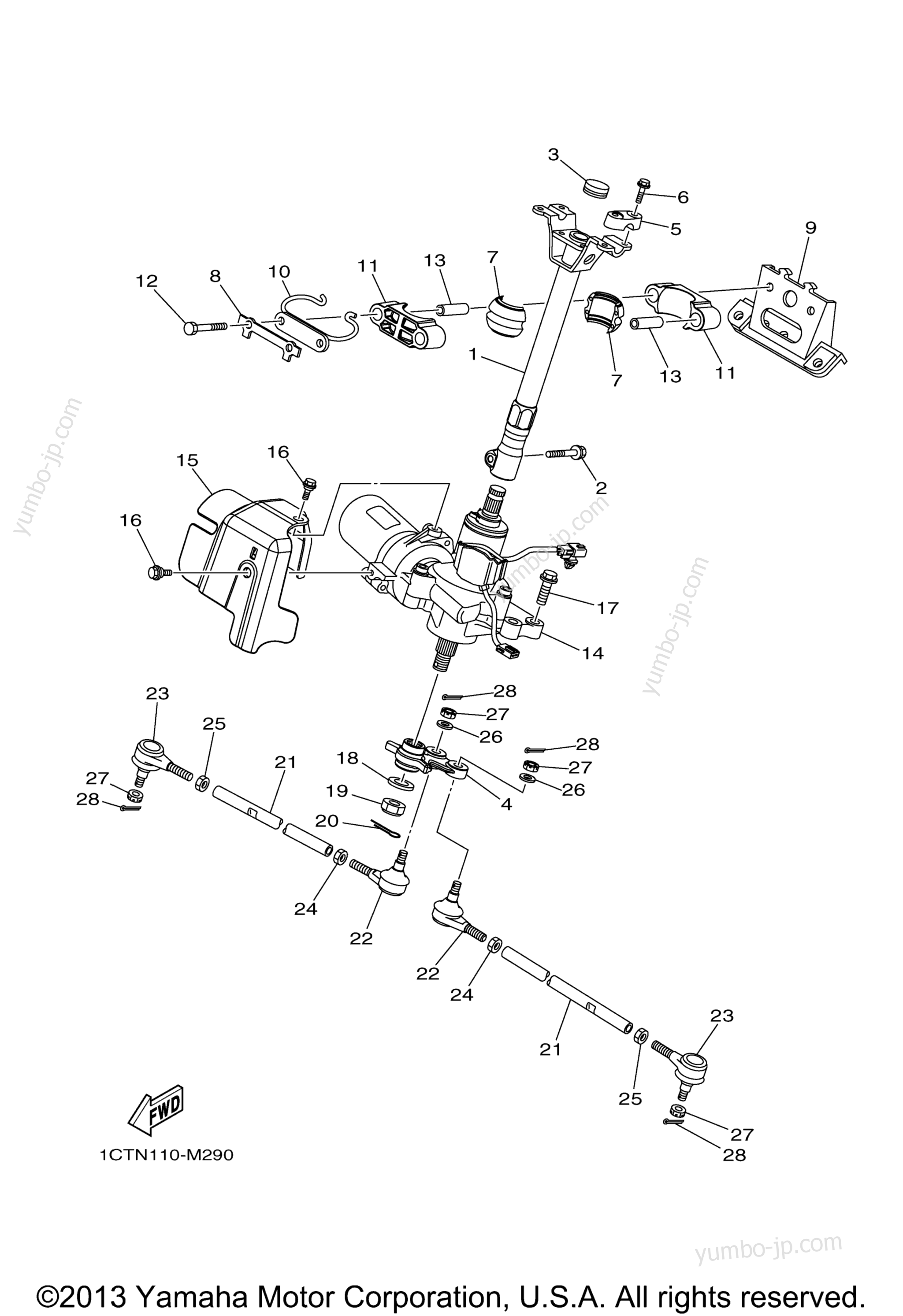 Steering для квадроциклов YAMAHA GRIZZLY 450 EPS HUNTING (YFM450PHEH) 2014 г.