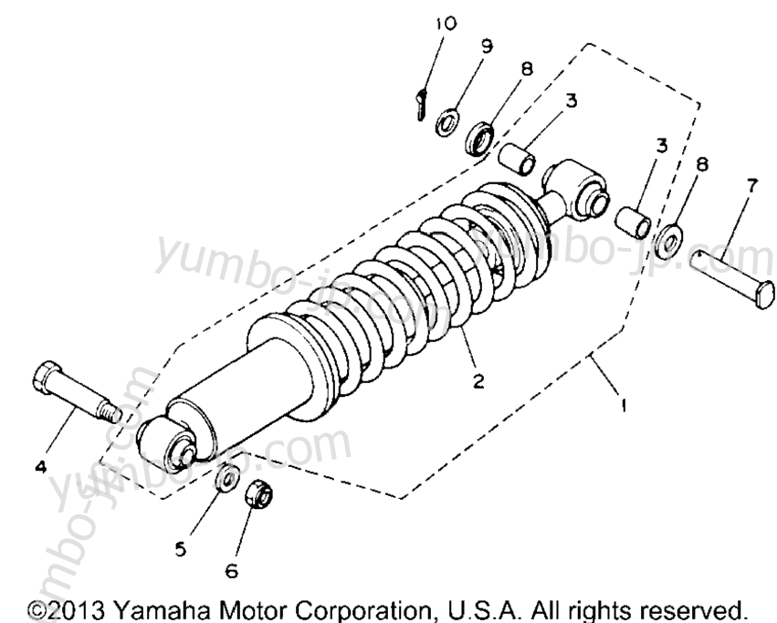 Rear Shocks для квадроциклов YAMAHA YTM225DXL 1984 г.