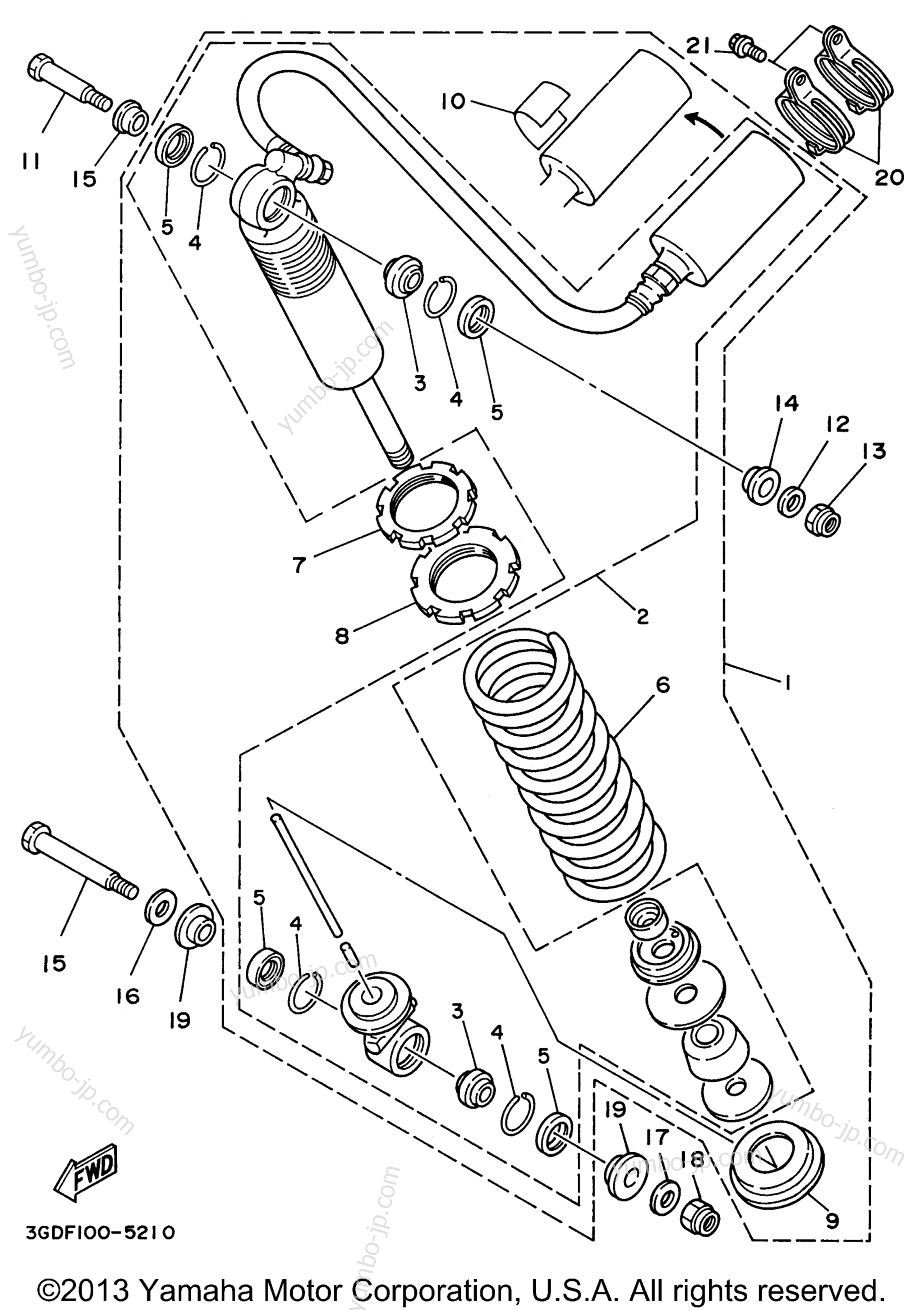 Rear Suspension для квадроциклов YAMAHA WARRIOR (YFM350XH_M) 1996 г.