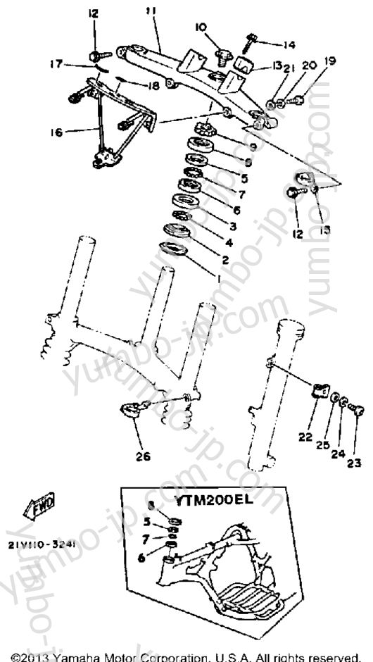 Steering для квадроциклов YAMAHA YTM200EK 1983 г.