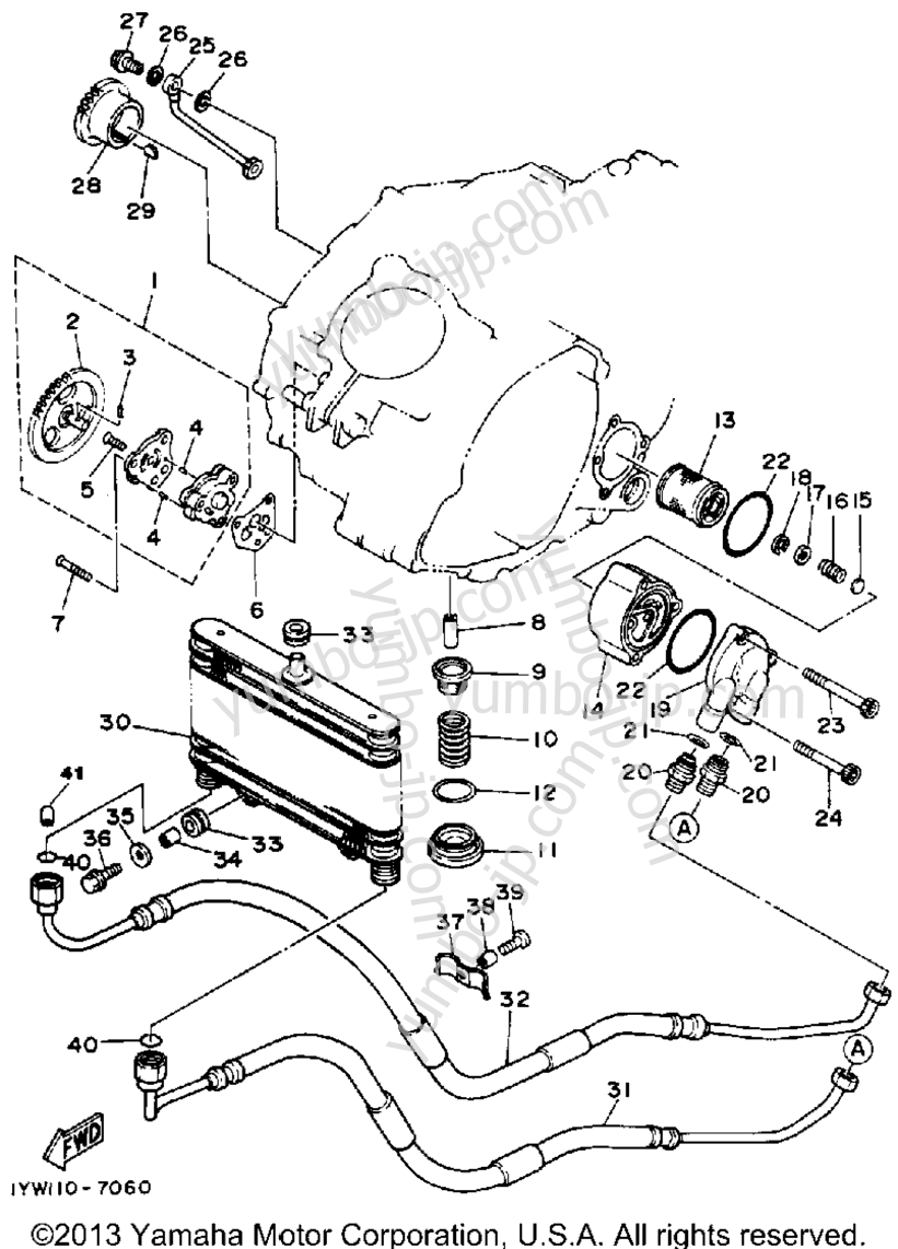 Масляный насос для квадроциклов YAMAHA MOTO-4 (YFM350ERT) 1987 г.