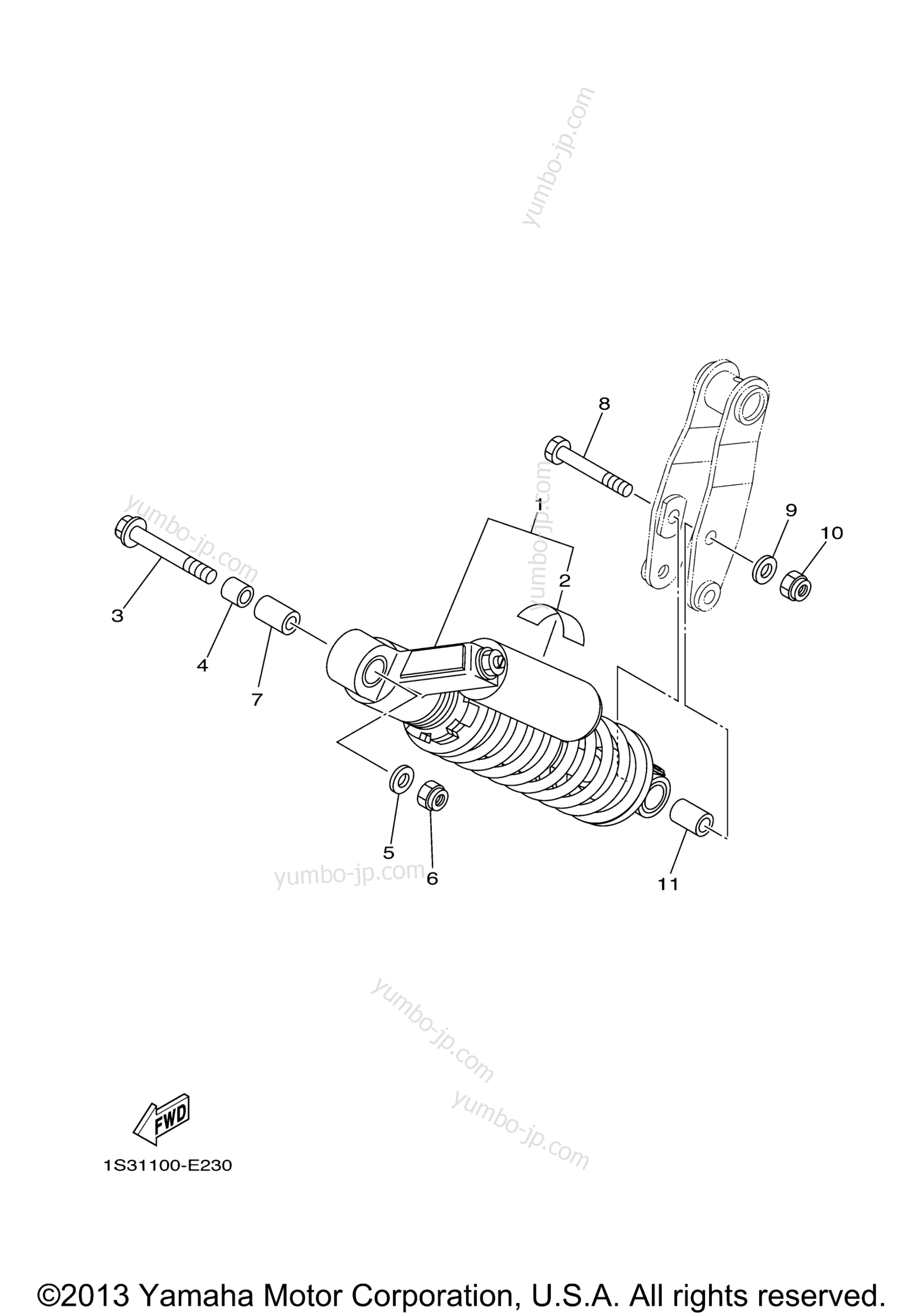 Rear Suspension for ATVs YAMAHA RAPTOR 700 SPECIAL EDITION (YFM70RSEW) 2007 year