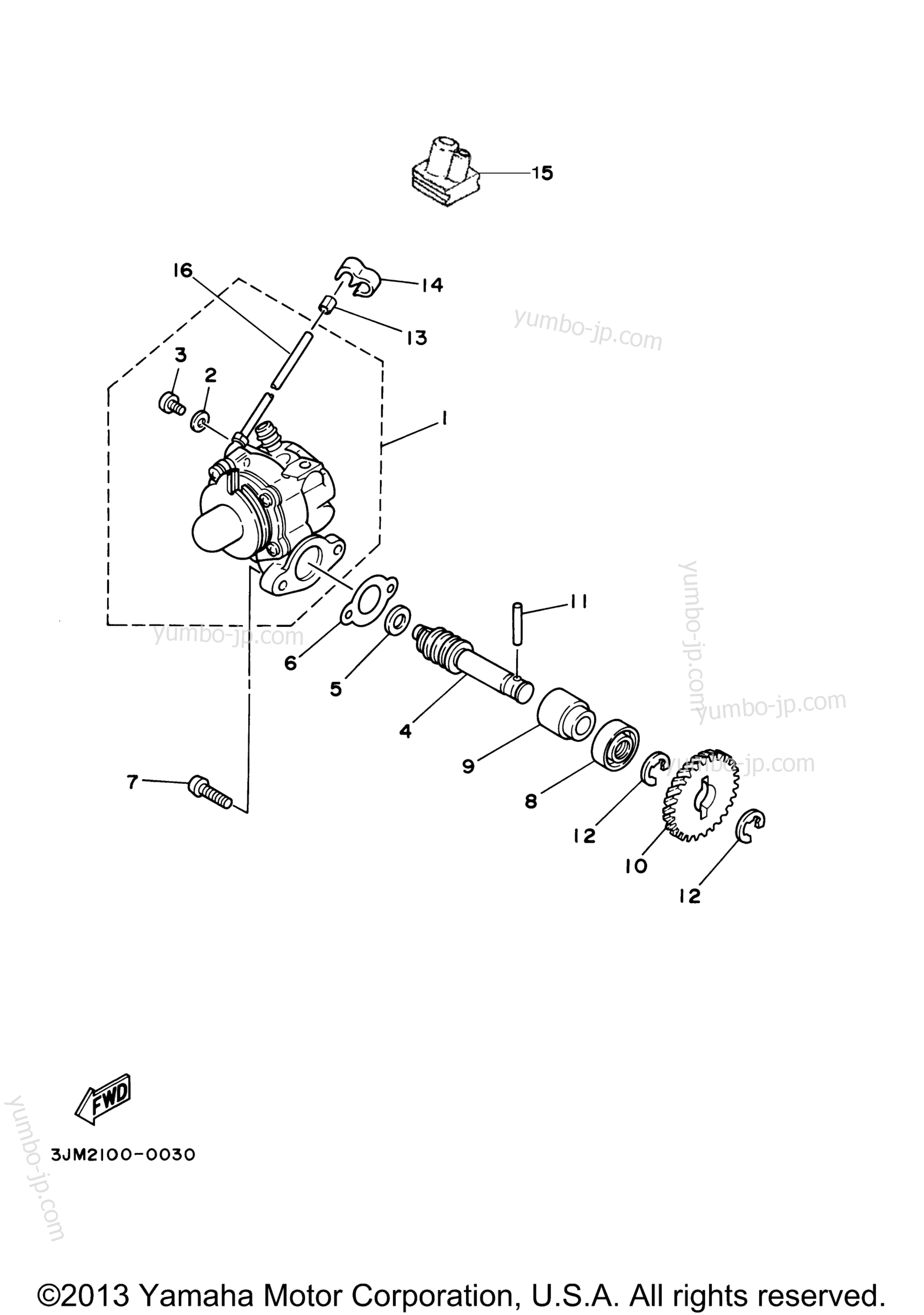 Масляный насос для квадроциклов YAMAHA BLASTER (YFS200B_MN) 1991 г.