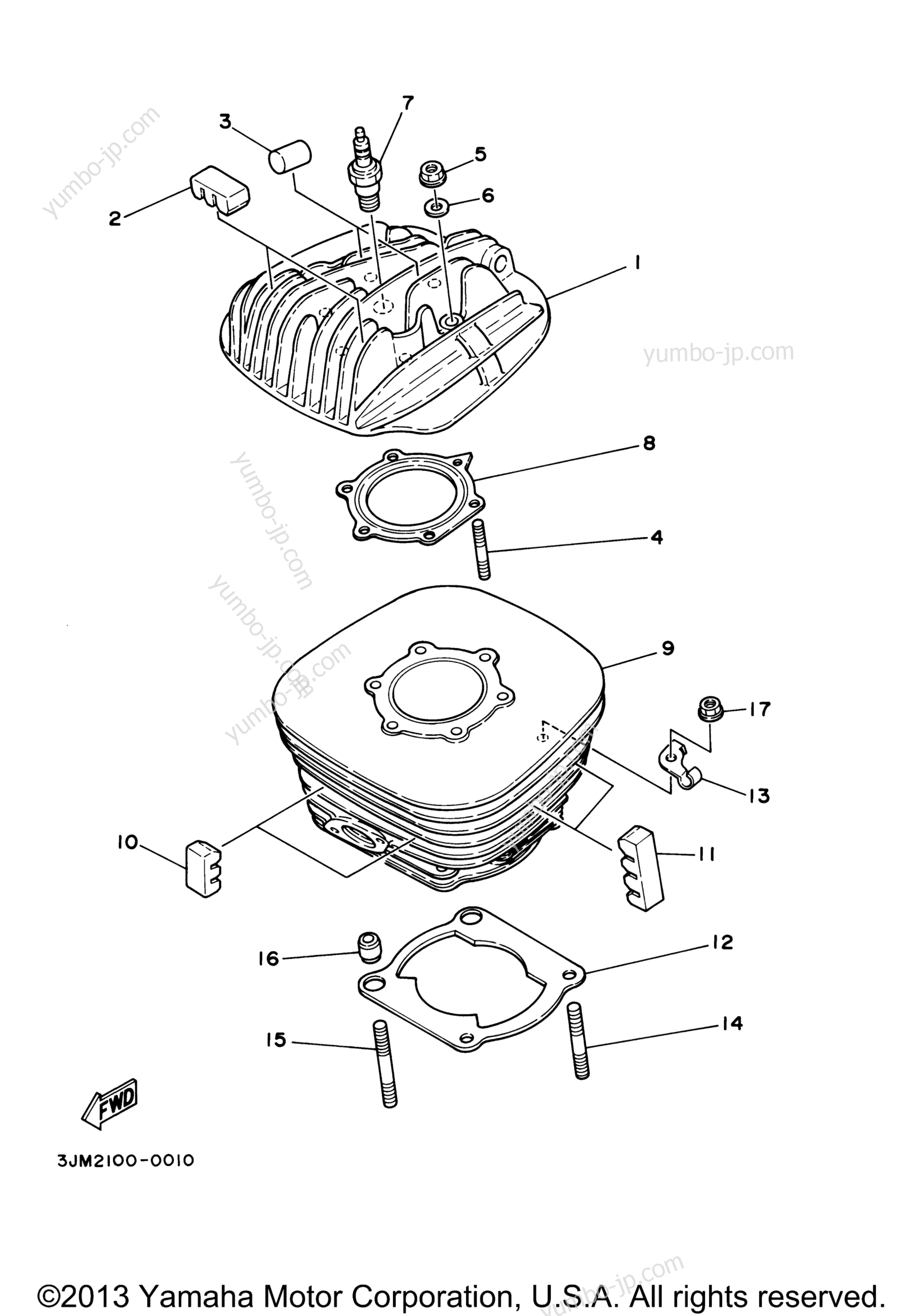 CYLINDER HEAD for ATVs YAMAHA BLASTER (YFS200T) 2005 year