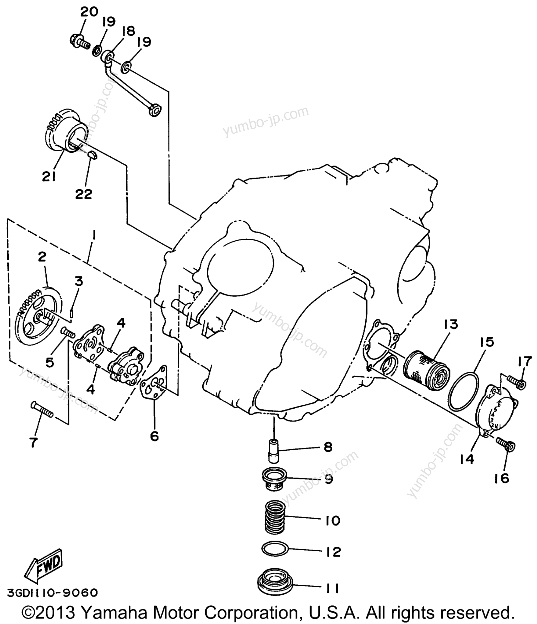 Масляный насос для квадроциклов YAMAHA WARRIOR (YFM350XL) 1999 г.