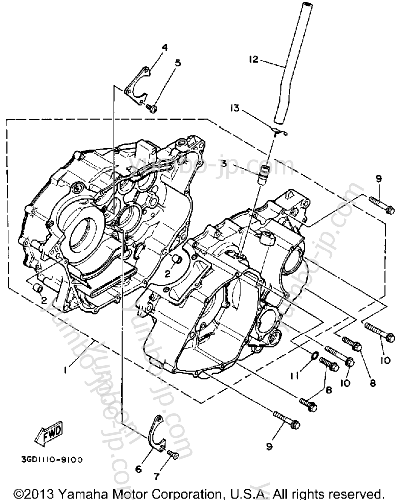 Крышка картера для квадроциклов YAMAHA WARRIOR (YFM350XD_M) 1992 г.