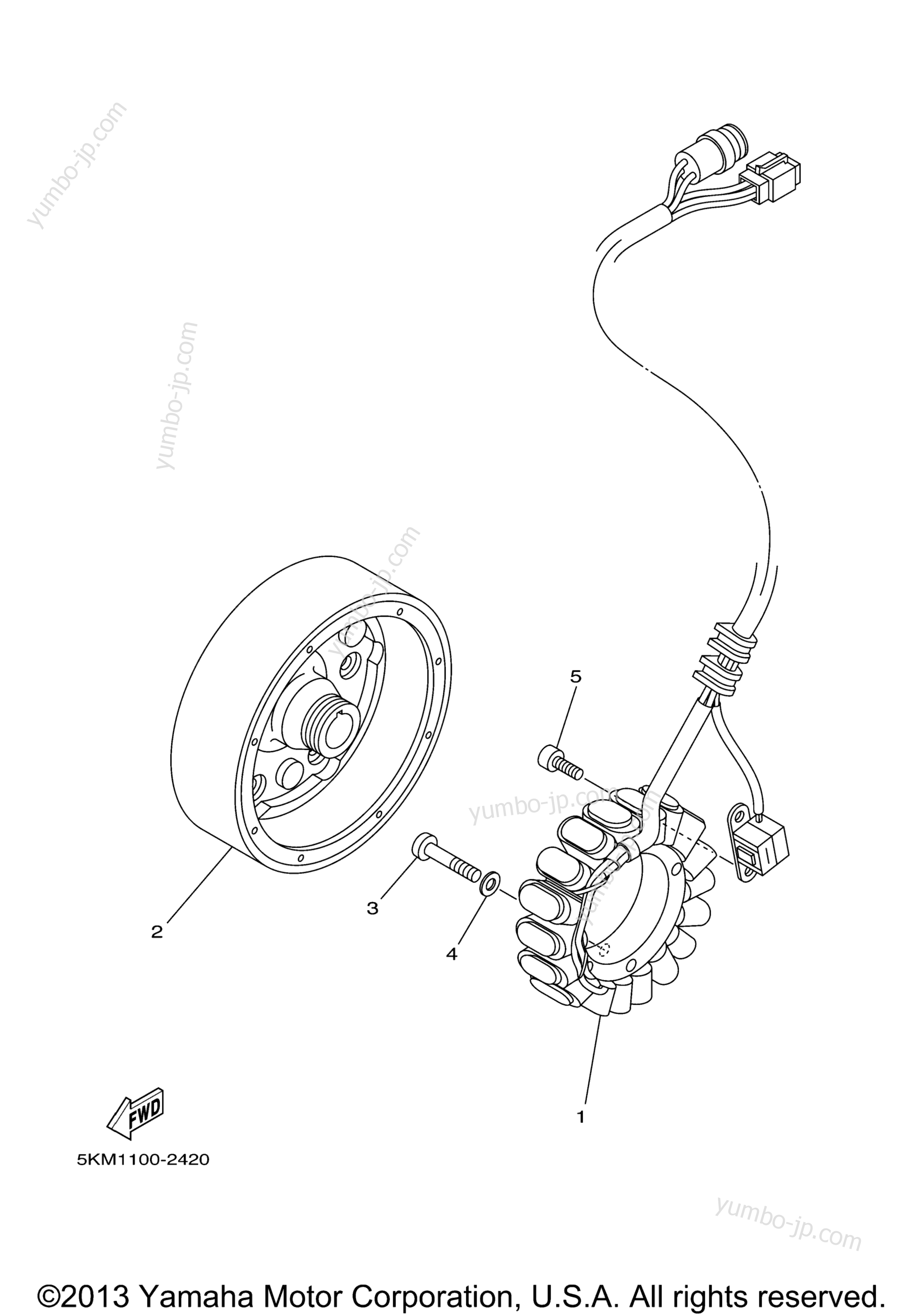 GENERATOR для квадроциклов YAMAHA GRIZZLY 660 METALLIC SILVER (YFM660FPS) 2002 г.