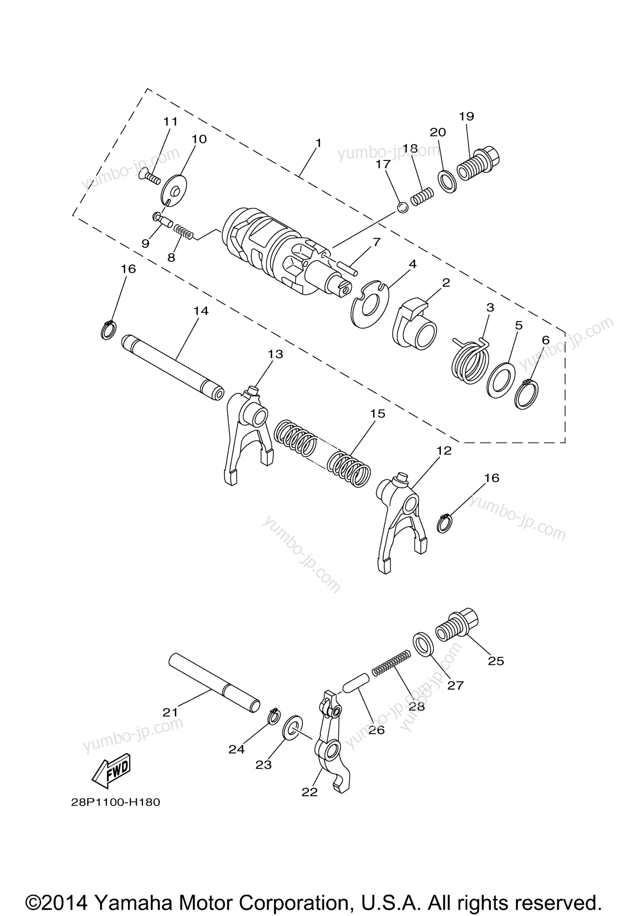 Shift Cam Fork for ATVs YAMAHA GRIZZLY 550 4WD HUNTER (YFM5FGHA) 2011 year