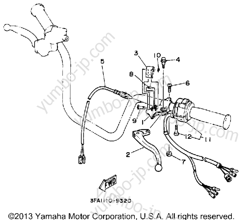 Handle Switch-Lever for ATVs YAMAHA BREEZE (YFA1W) 1989 year
