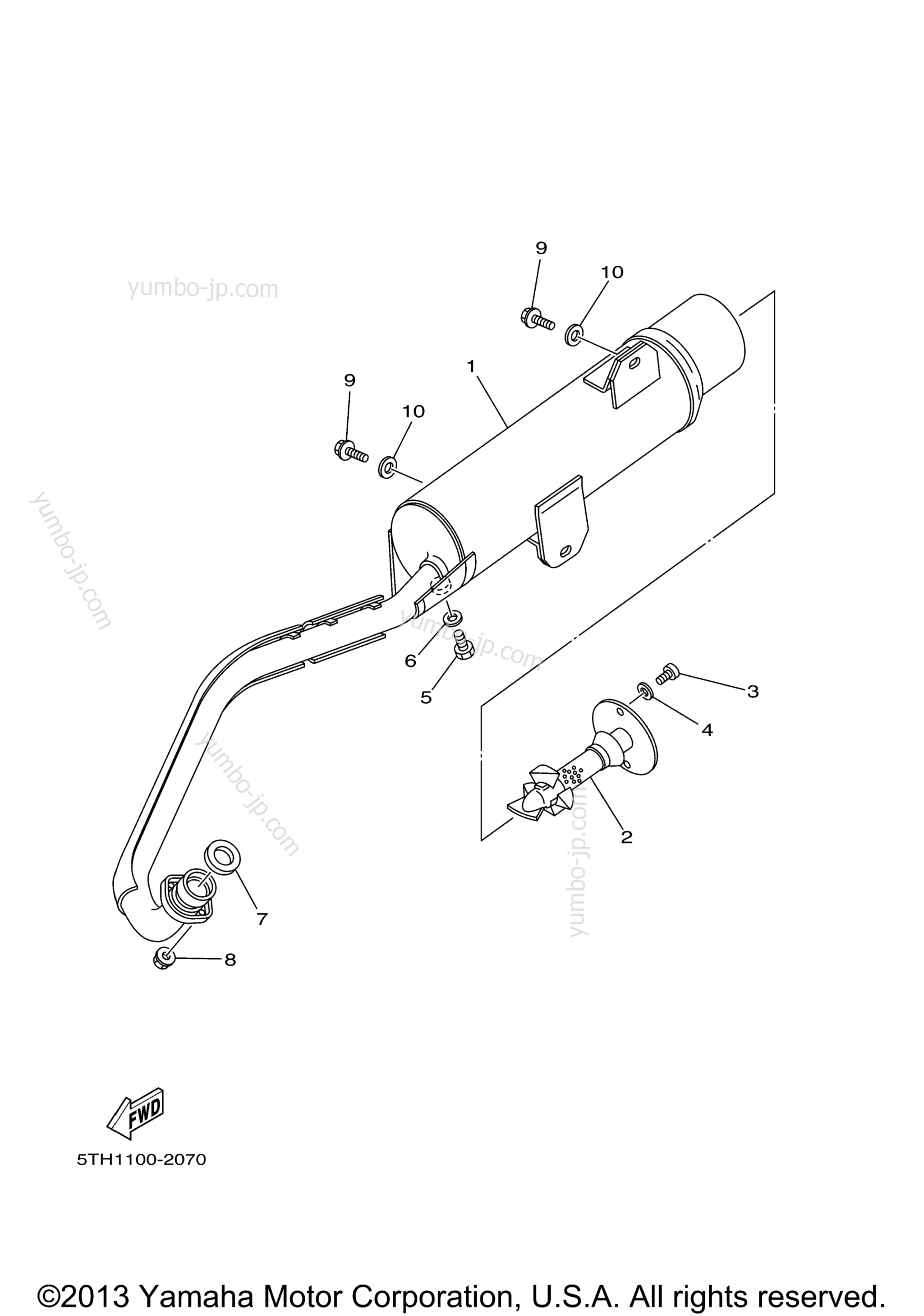 Exhaust for ATVs YAMAHA GRIZZLY 80 (YFM80GV) 2006 year