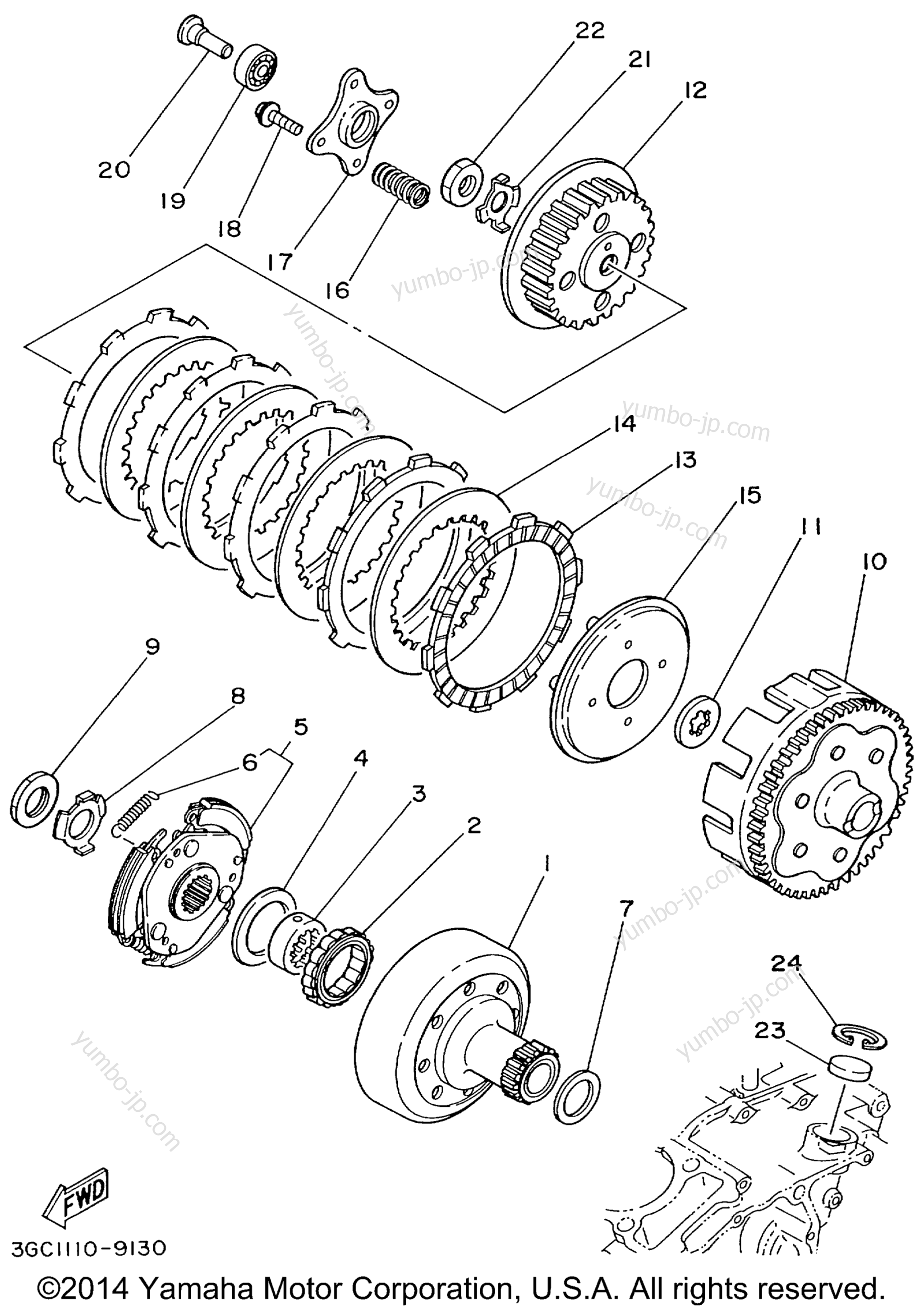 Устройство сцепления для квадроциклов YAMAHA BEAR TRACKER 2WD (YFM250XL) 1999 г.