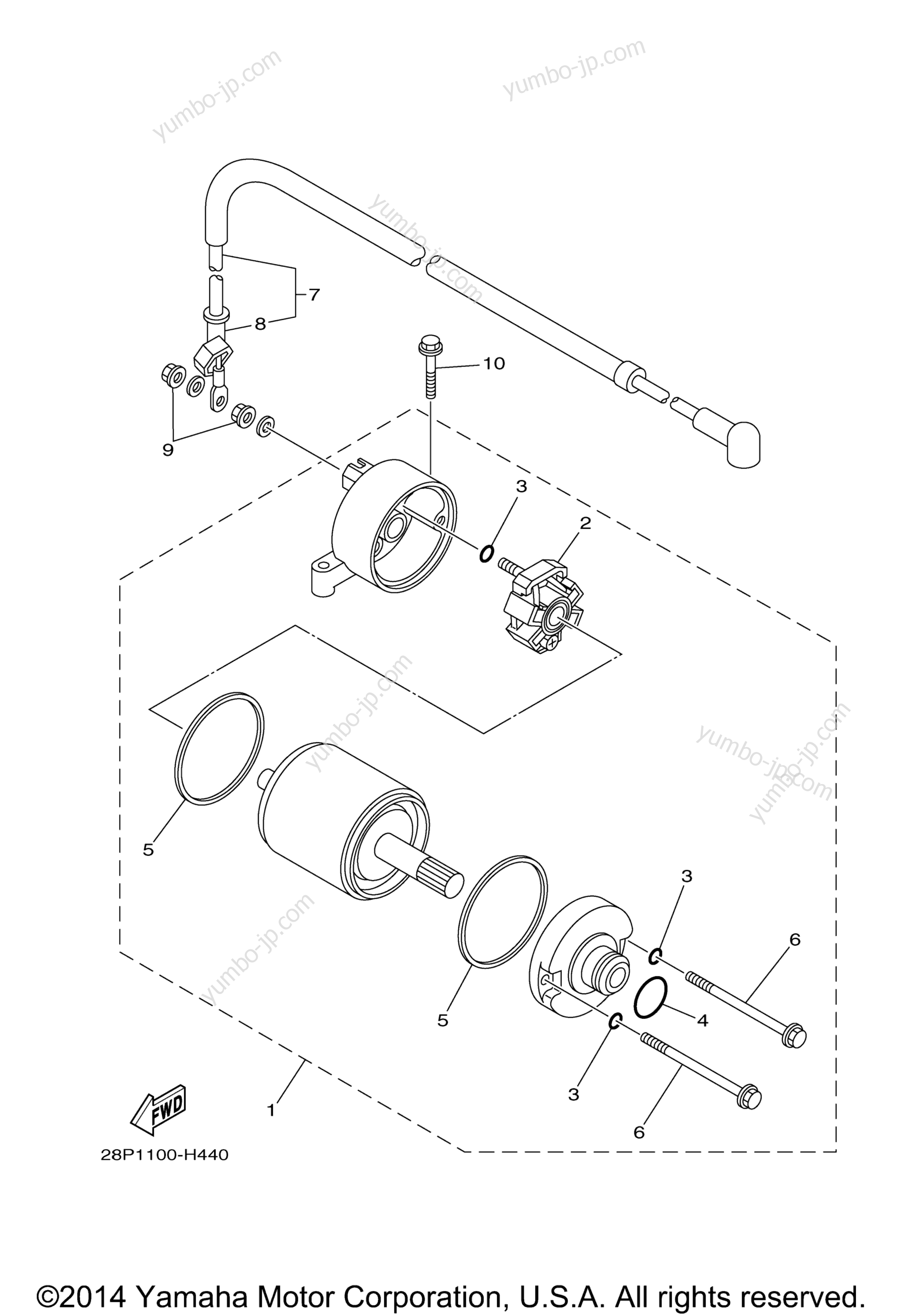 STARTING MOTOR for ATVs YAMAHA GRIZZLY 550 EPS 4WD (YFM5FGPBGR) 2012 year