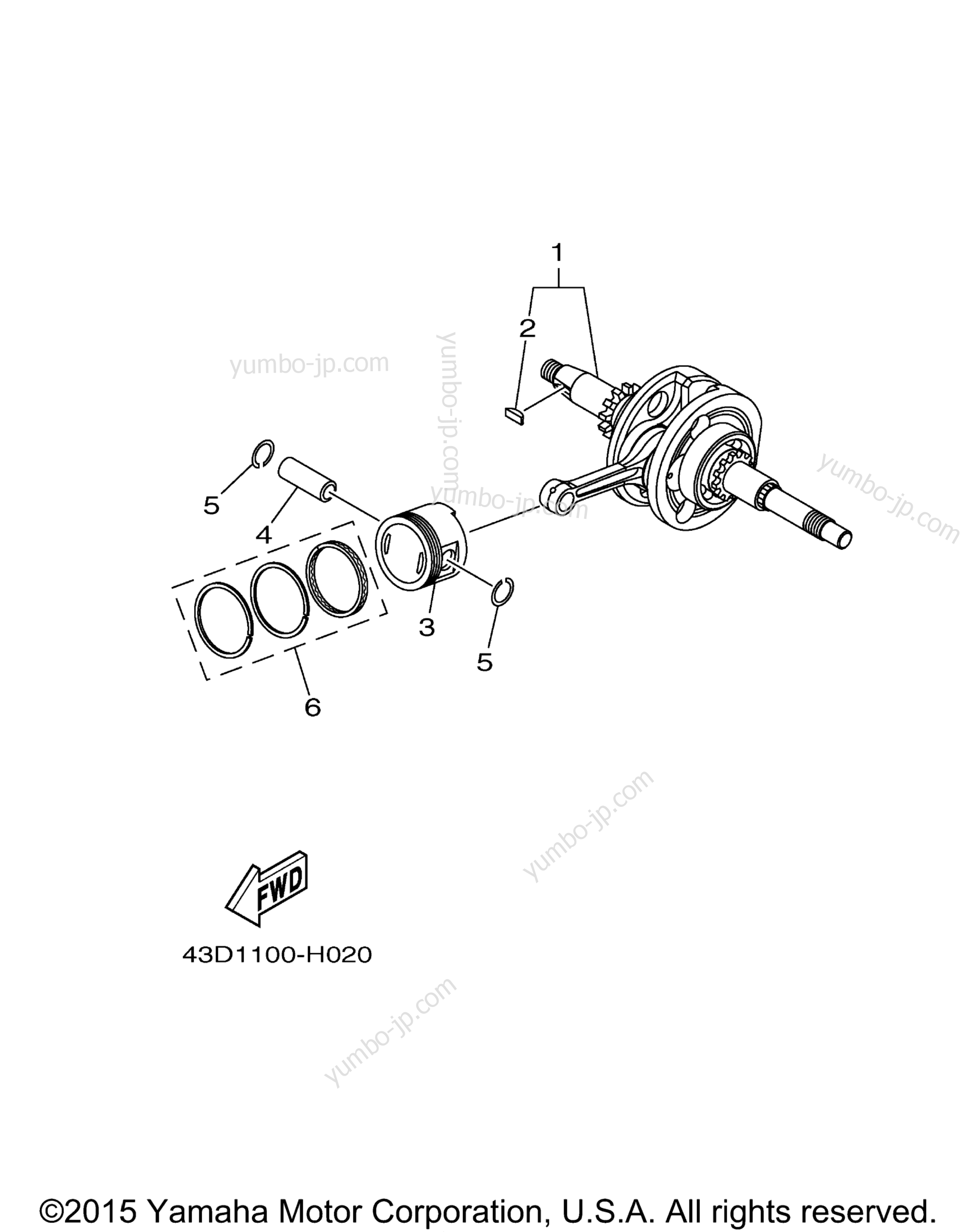 CRANKSHAFT PISTON for ATVs YAMAHA RAPTOR 90 (YFM90RYL) 2009 year