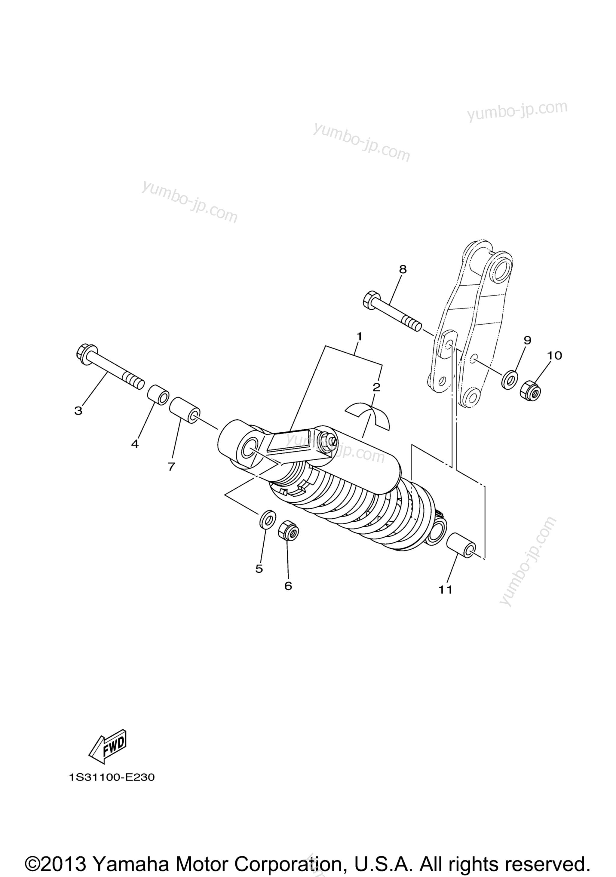 Rear Suspension for ATVs YAMAHA RAPTOR 700 SPECIAL EDITION (YFM70RSPX) 2008 year