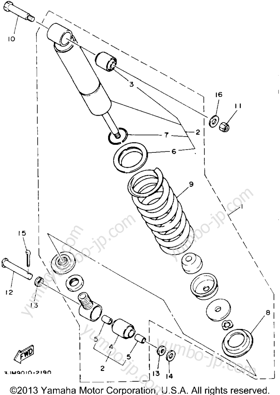 Rear Shocks для квадроциклов YAMAHA BLASTER (YFS200E_MN) 1993 г.