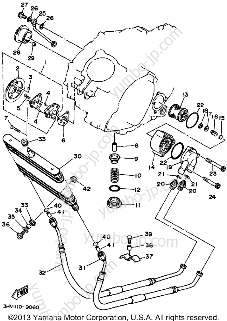Масляный насос для квадроциклов YAMAHA BIG BEAR 4WD (YFM350FWW) 1989 г.