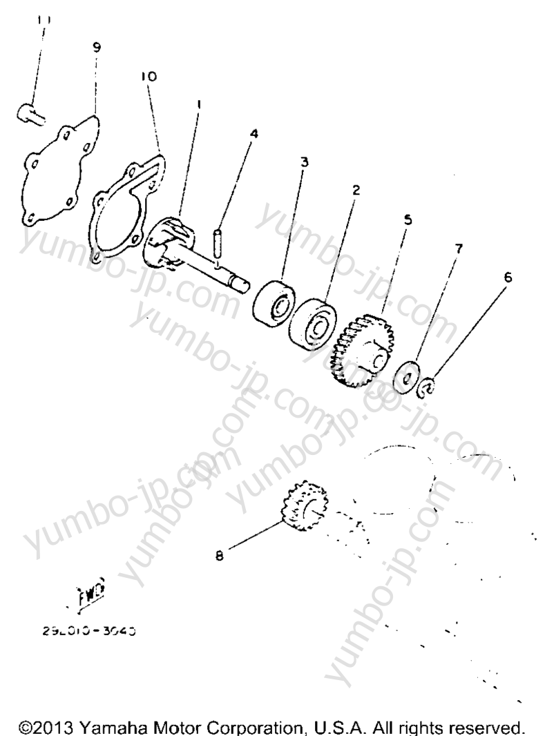 Водяной насос /  для квадроциклов YAMAHA BANSHEE (YFZ350E_MN) 1993 г.