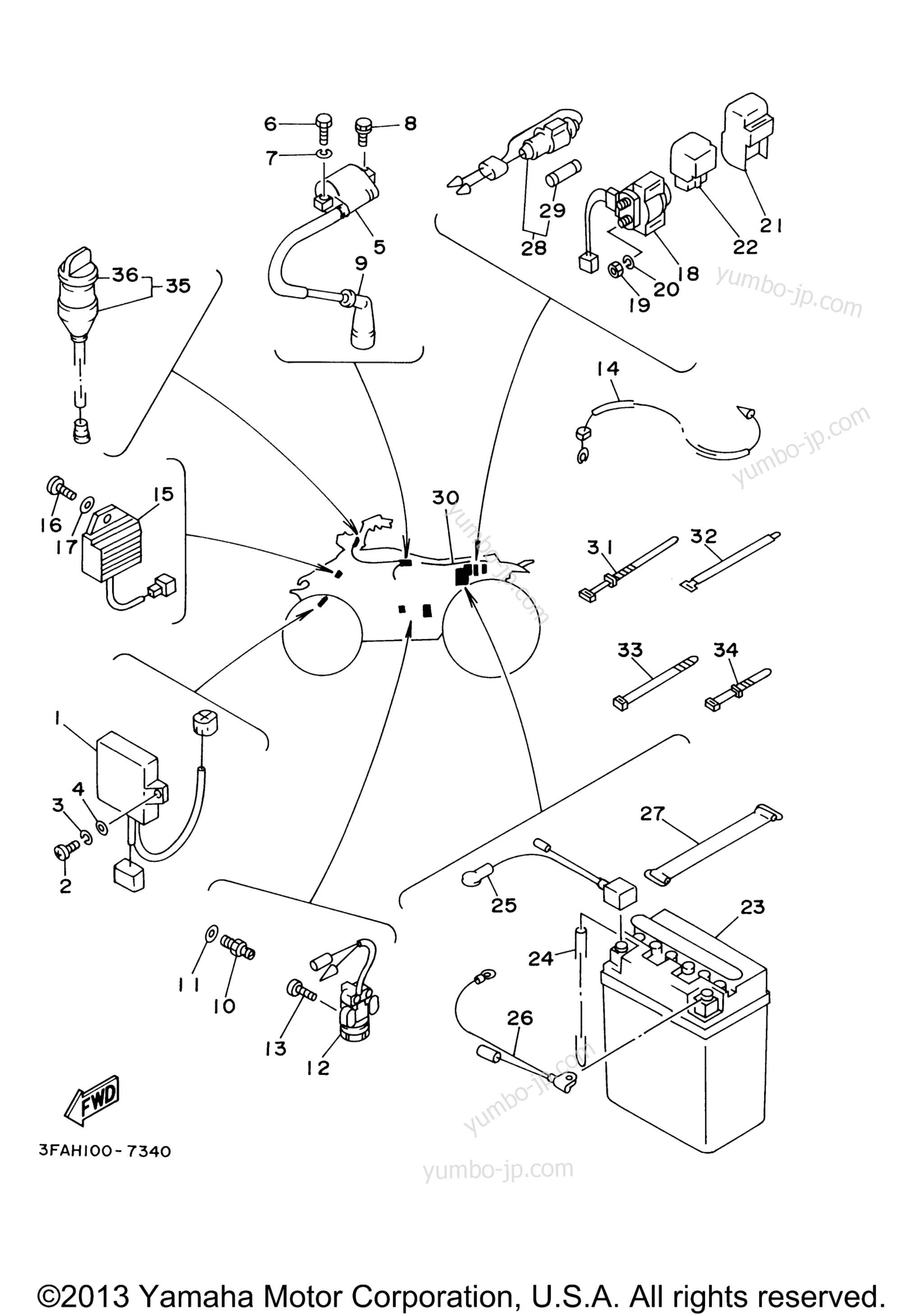 Electrical 1 for ATVs YAMAHA BREEZE (YFA1M) 2000 year