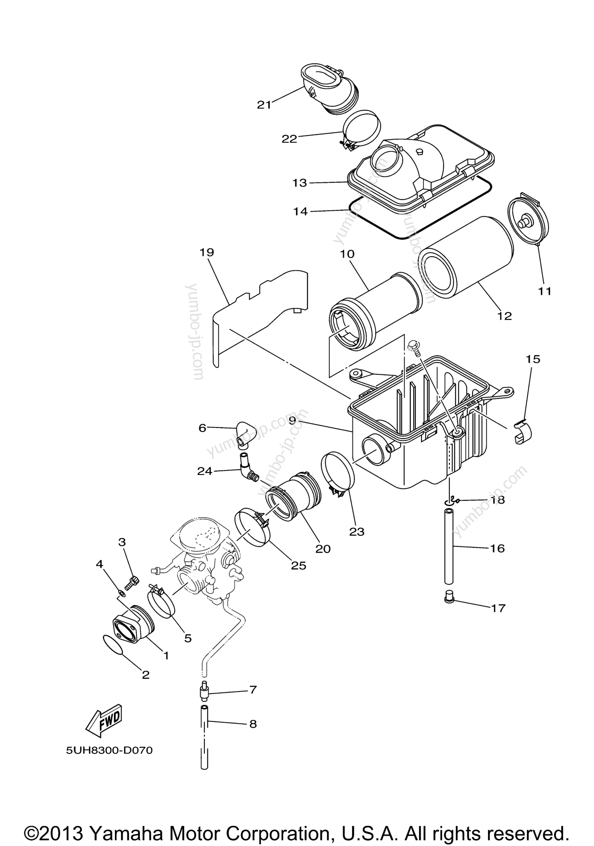 Intake for ATVs YAMAHA GRIZZLY 350 IRS 4WD (YFM35FGIZL) 2010 year