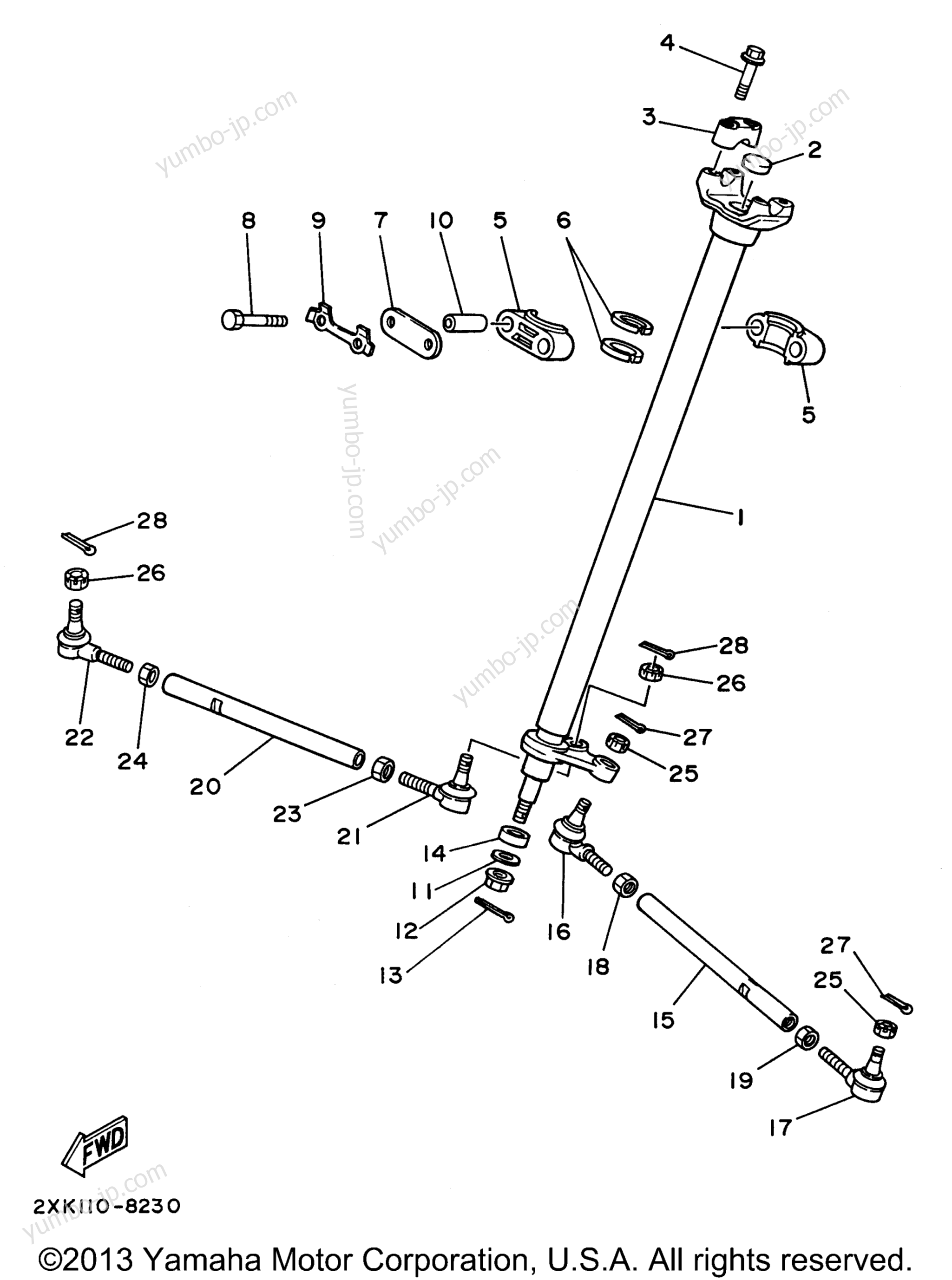 Steering для квадроциклов YAMAHA WARRIOR (YFM350XH_M) 1996 г.
