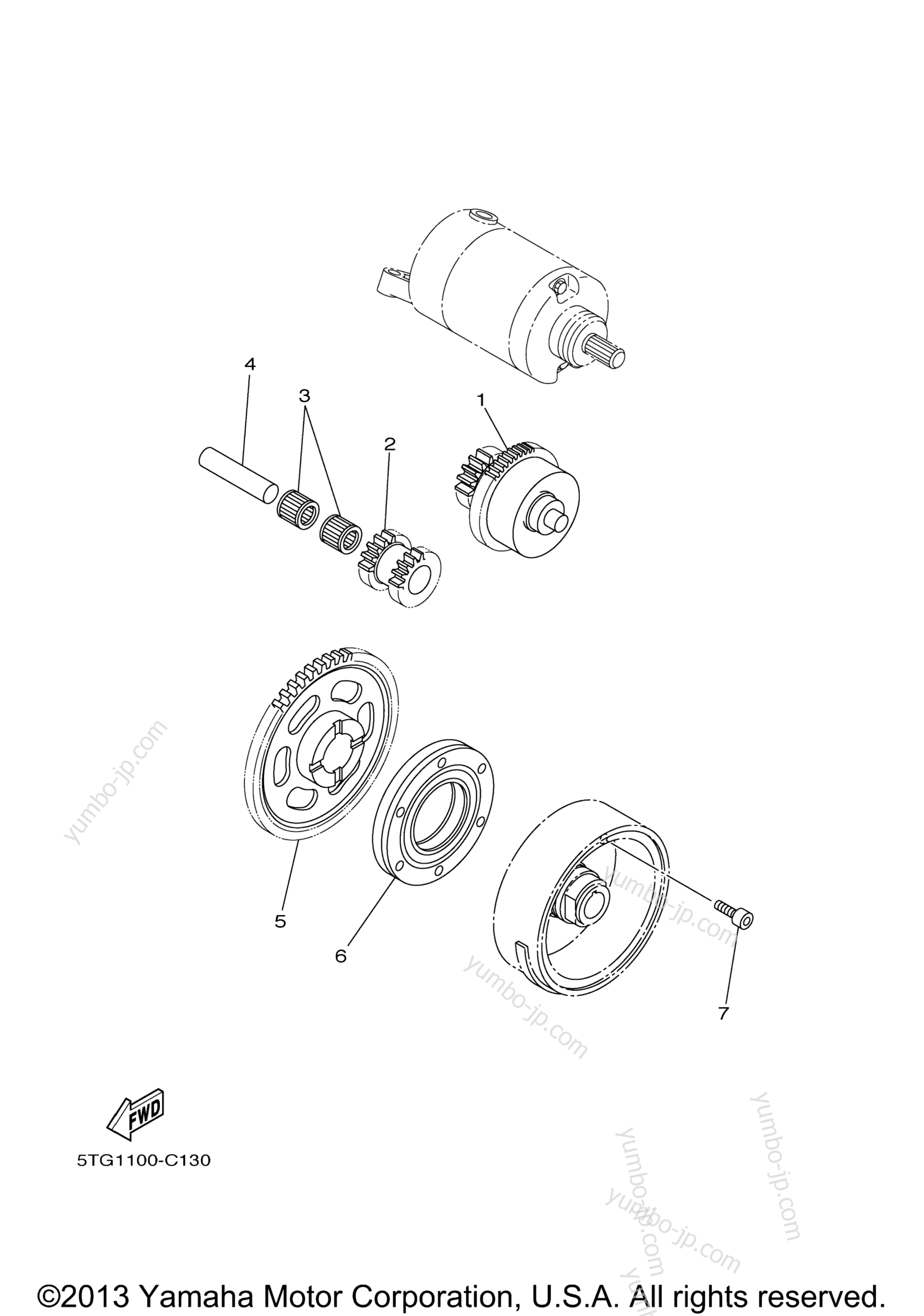 STARTER for ATVs YAMAHA YFZ450 SPECIAL EDITION (YFZ450SPX) 2008 year