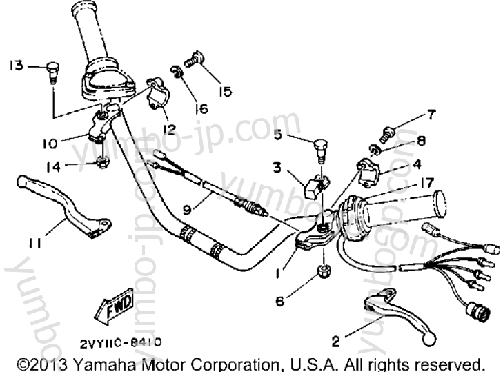 Handle Switch-Lever для квадроциклов YAMAHA MOTO-4 (YFM200DXW) 1989 г.