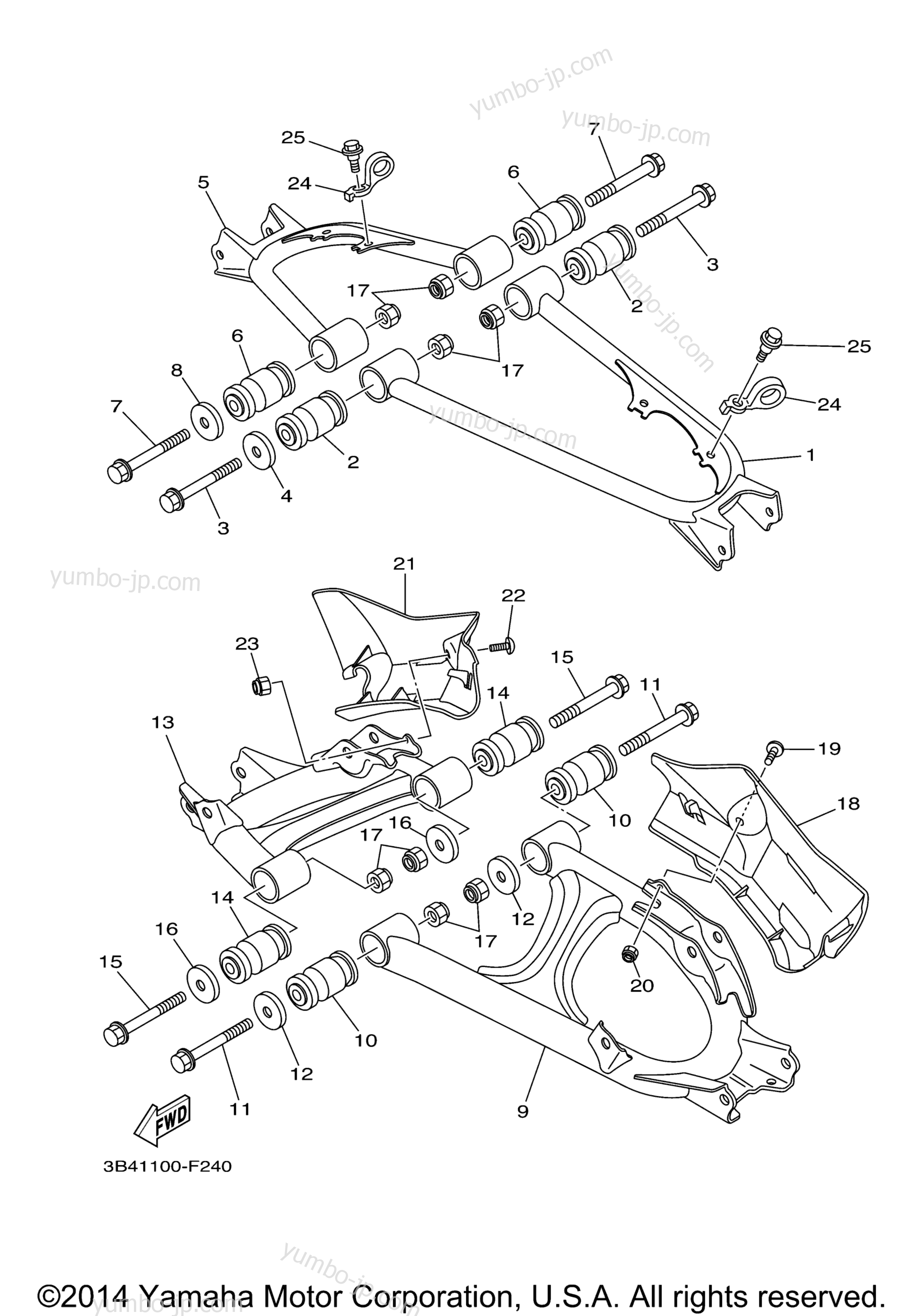 REAR ARM for ATVs YAMAHA GRIZZLY 700 EPS HUNTER (YFM7FGPHX) 2008 year