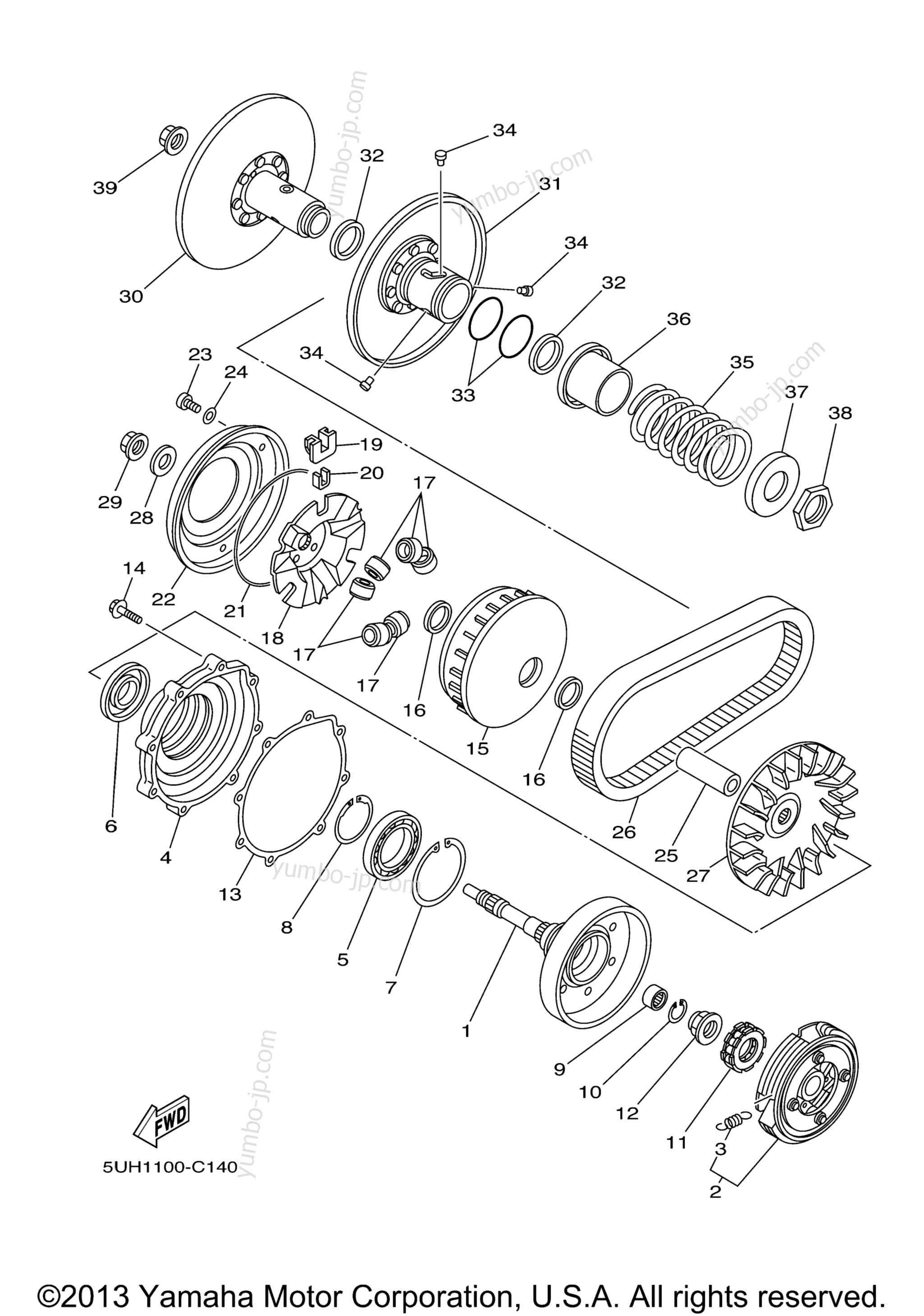 CLUTCH for ATVs YAMAHA GRIZZLY 350 IRS HUNTER (YFM35FGIHW) 2007 year