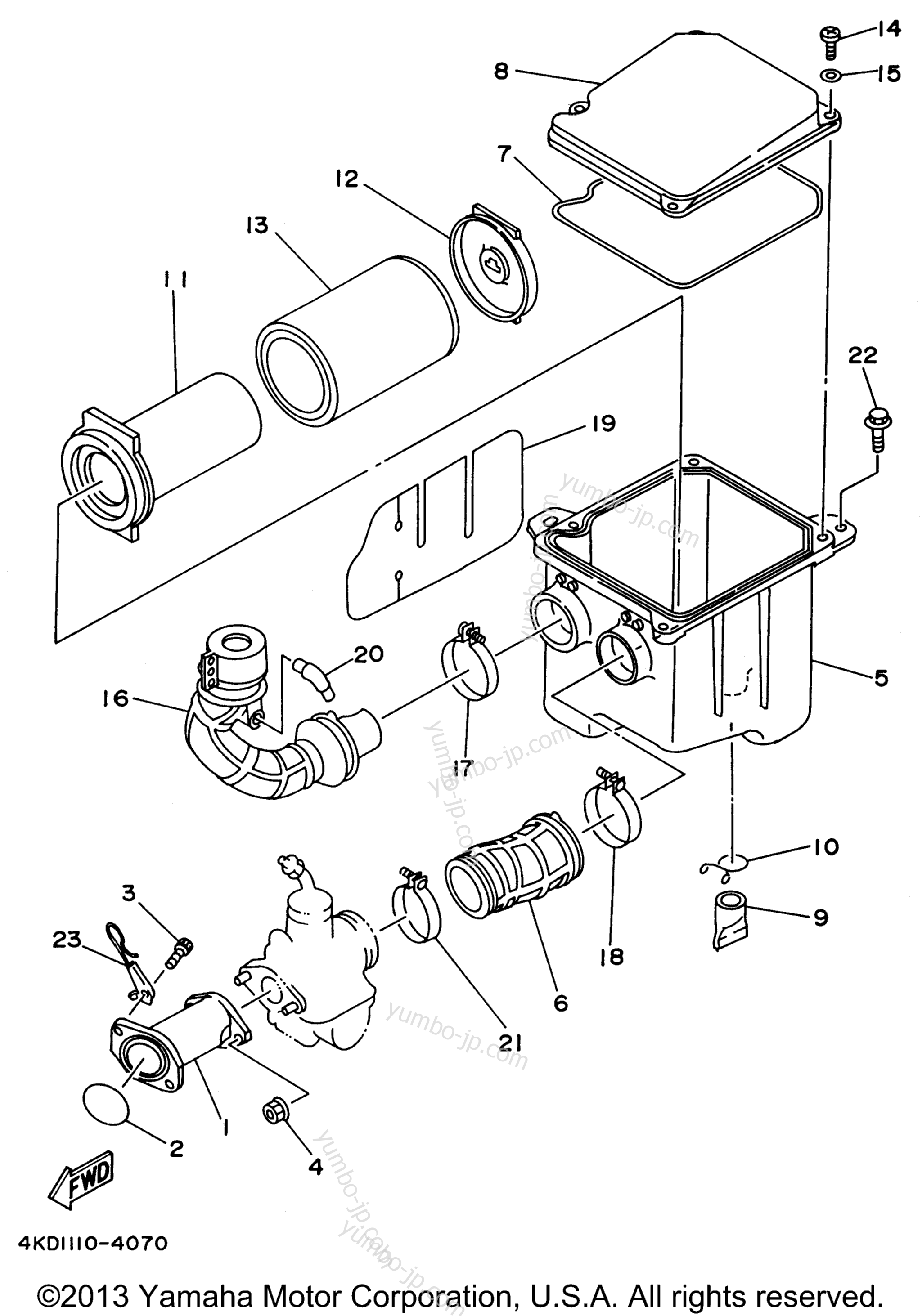 Intake for ATVs YAMAHA TIMBERWOLF 2WD (YFB250FWH) 1996 year