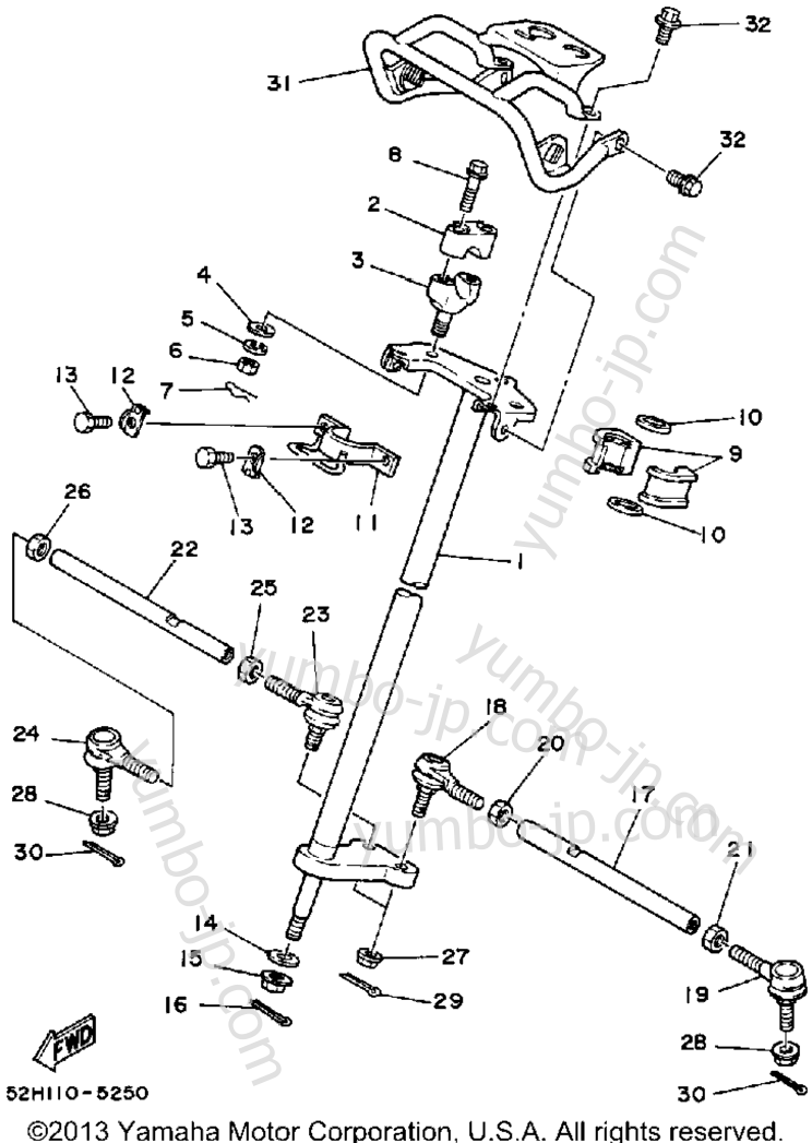 Steering для квадроциклов YAMAHA MOTO-4 (YFM200N) 1985 г.