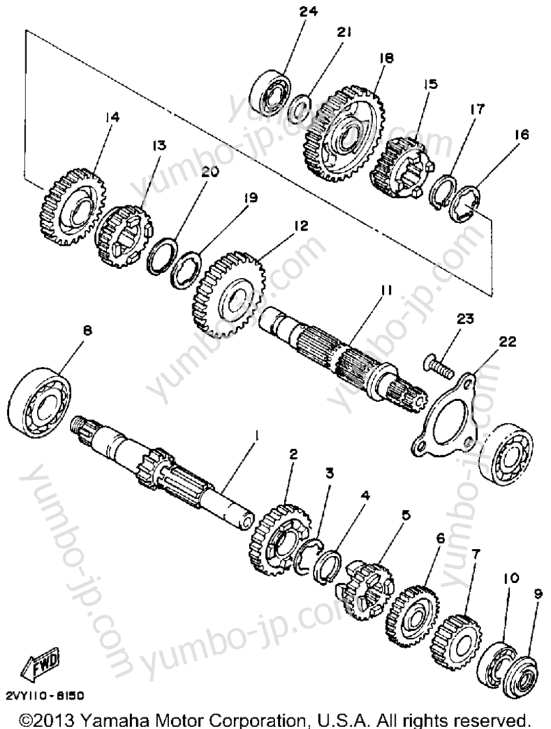 TRANSMISSION для квадроциклов YAMAHA MOTO-4 (YFM200DXU) 1988 г.