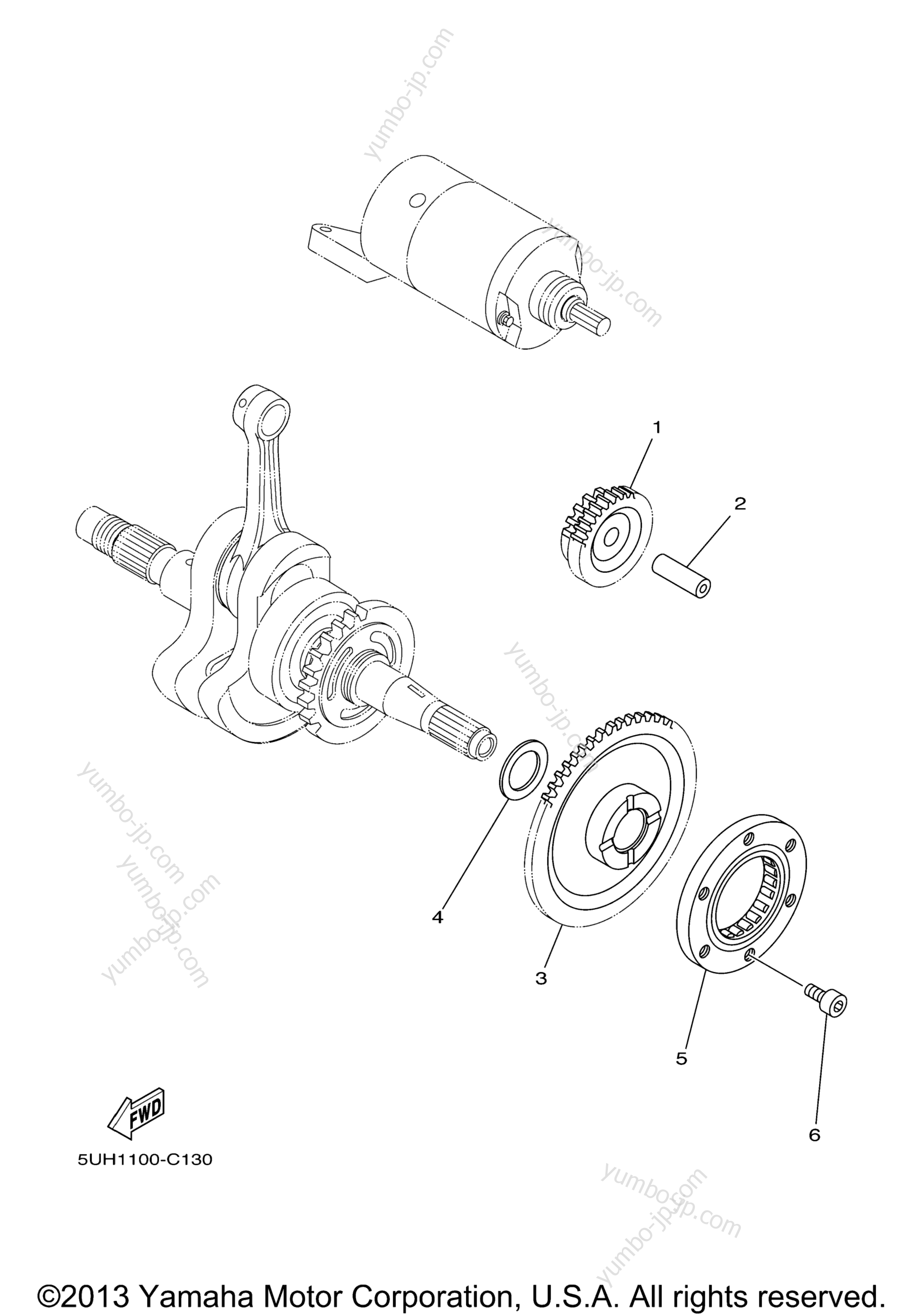 STARTER CLUTCH for ATVs YAMAHA BRUIN 350 4WD HUNTER (YFM35FAHV) 2006 year