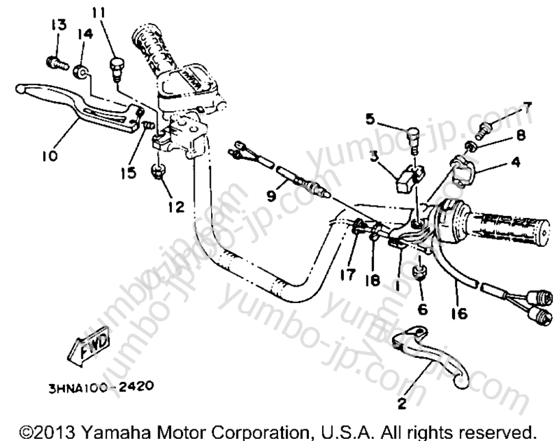 Handle Switch - Lever для квадроциклов YAMAHA BIG BEAR 4WD (YFM350FWE_) 1993 г.