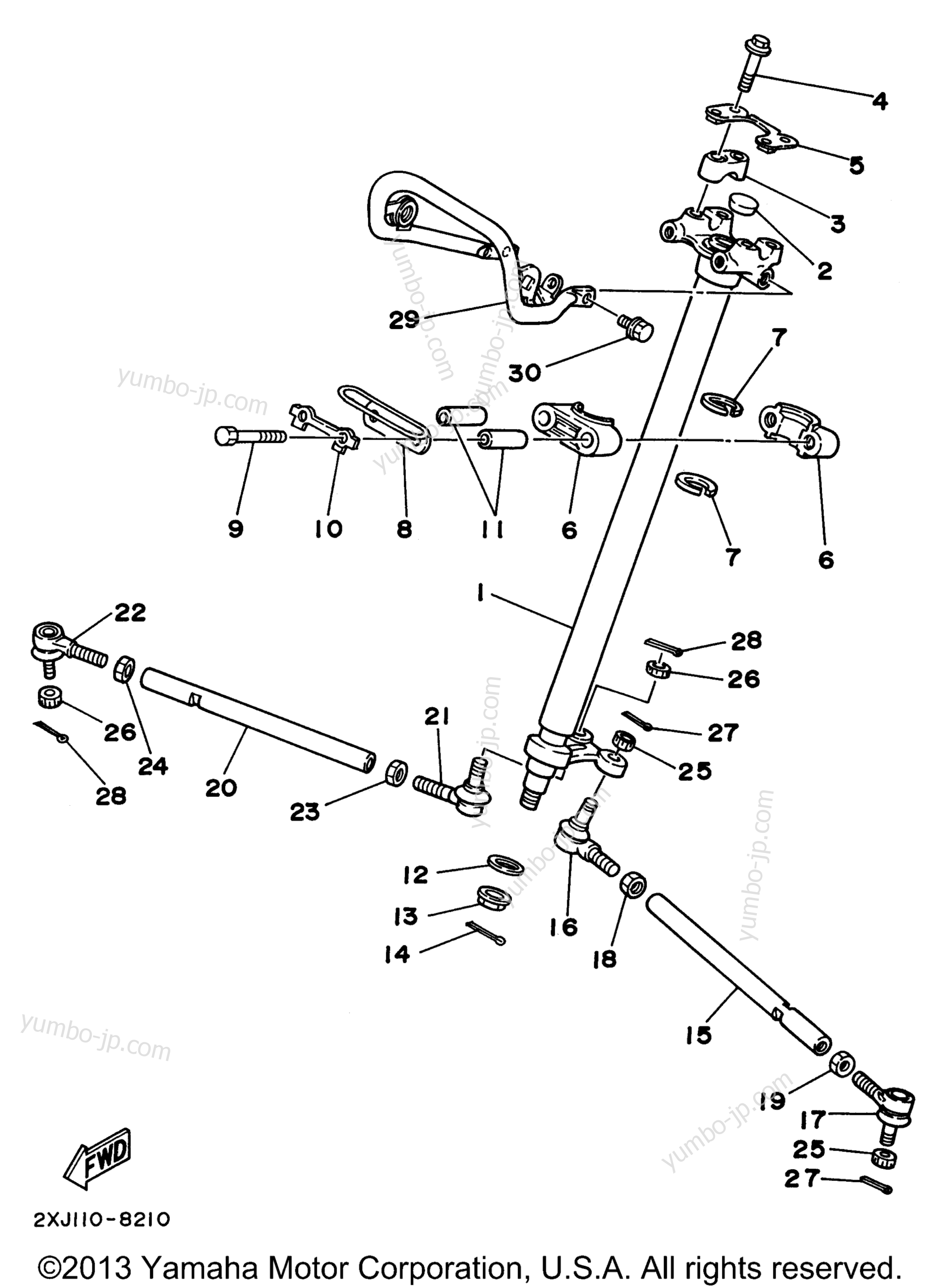 Steering для квадроциклов YAMAHA BLASTER (YFS200H_MN) 1996 г.
