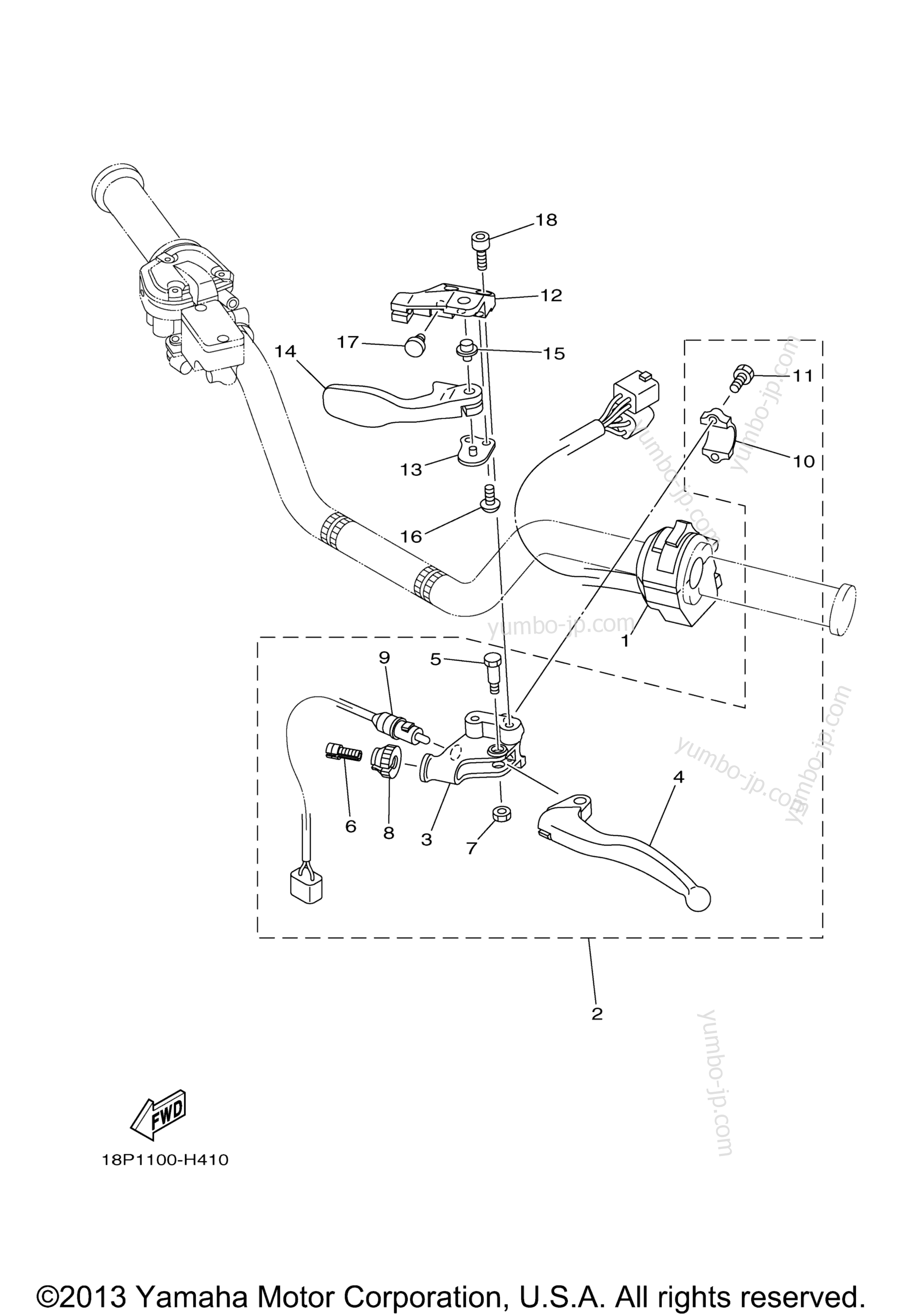 Handle Switch Lever для квадроциклов YAMAHA YFZ450X SPECIAL EDITION (YFZ450XSEA) 2011 г.